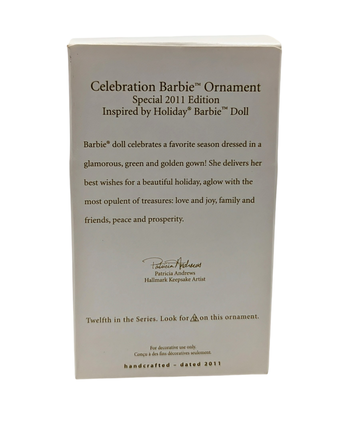 2010 Hallmark Keepsake SE 12th In Series Celebration Barbie Christmas Ornament image 2