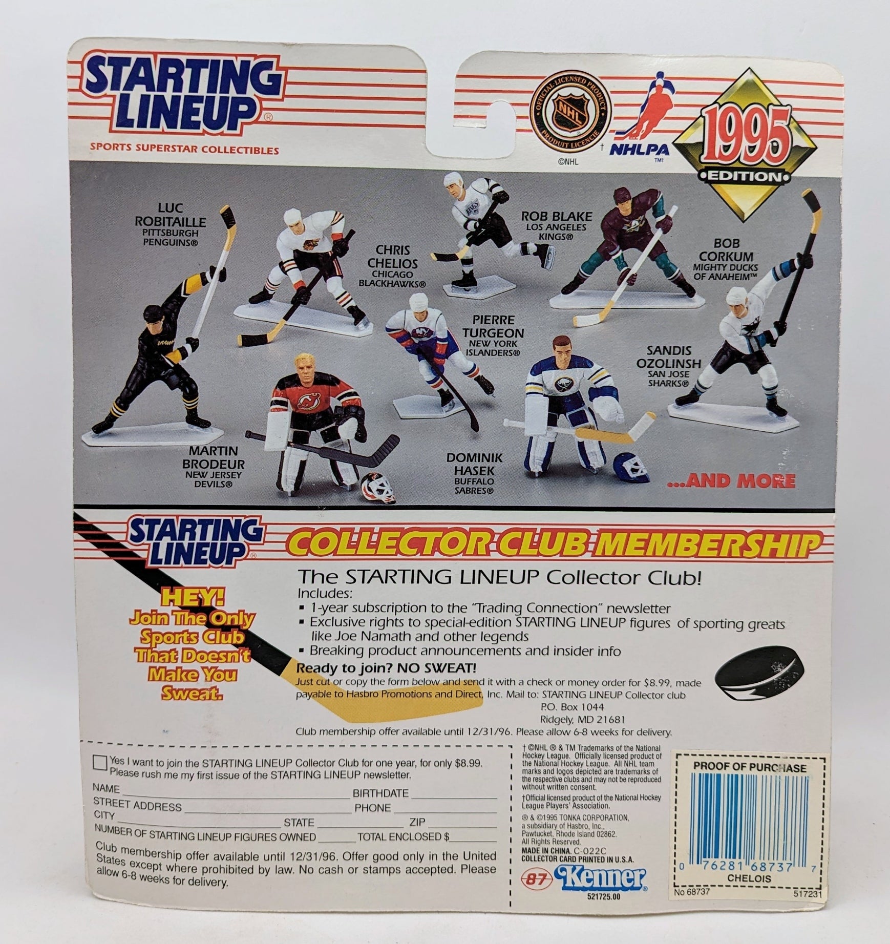 1995 Kenner Starting Lineup Chris Chelios Chicago Blackhawks Hockey Figure image 2