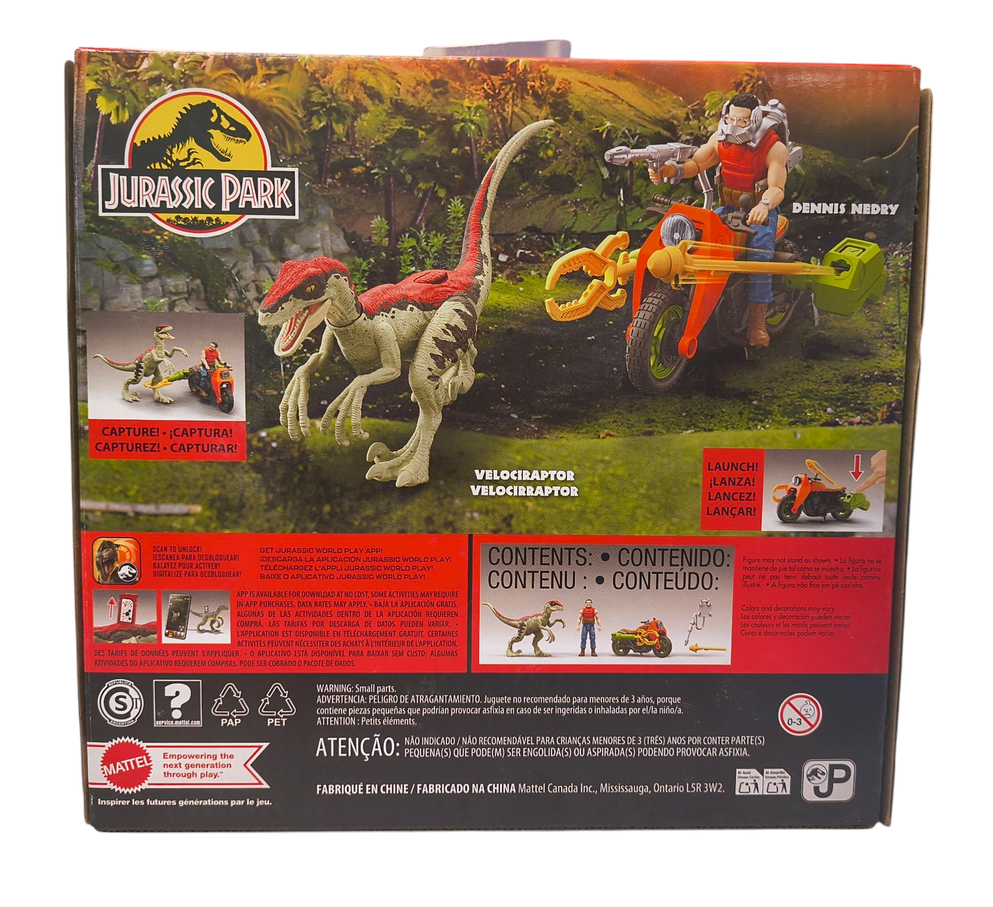Jurassic Park Velociraptor w/ Dennis Nedry Figure image 2