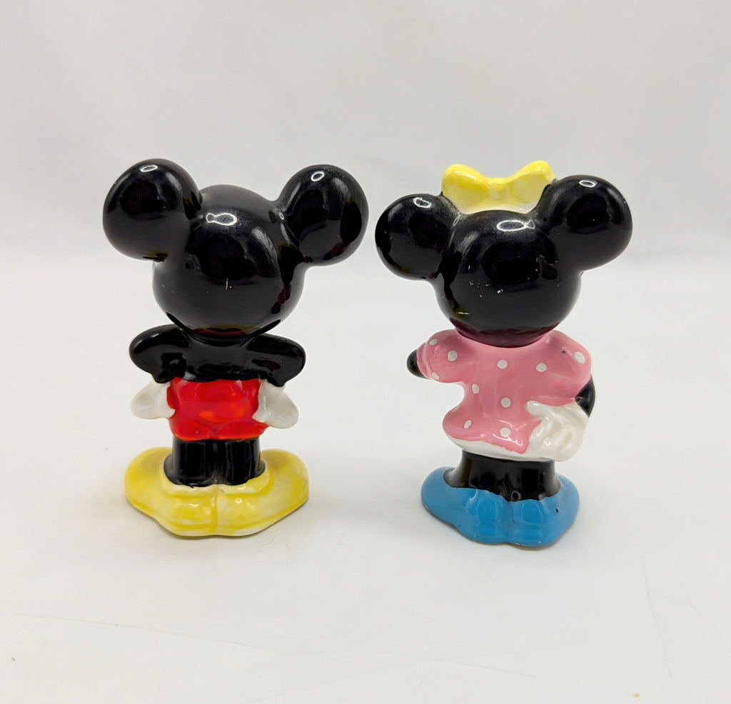 Vintage Disney Mickey & Minnie Mouse Ceramic Japan Figurine Set image 2
