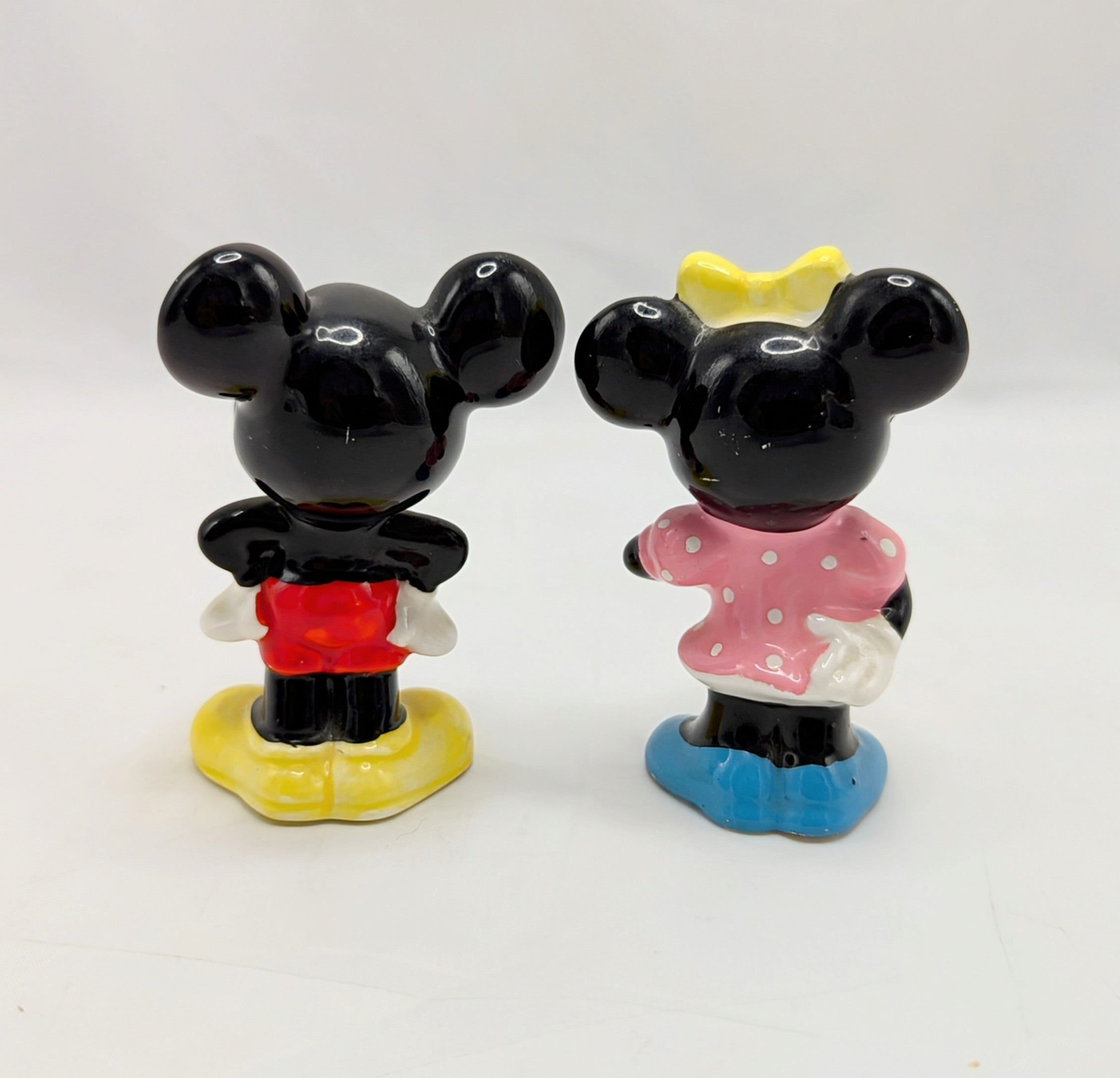 Vintage Disney Mickey & Minnie Mouse Ceramic Japan Figurine Set image 2