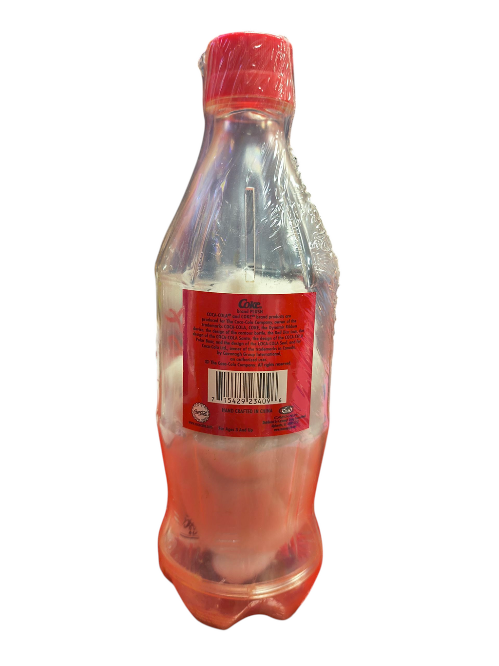 Vintage Coca Cola Brand Plush Mini Polar Bear In A Bank Coke Classic Bottle - DT image 2