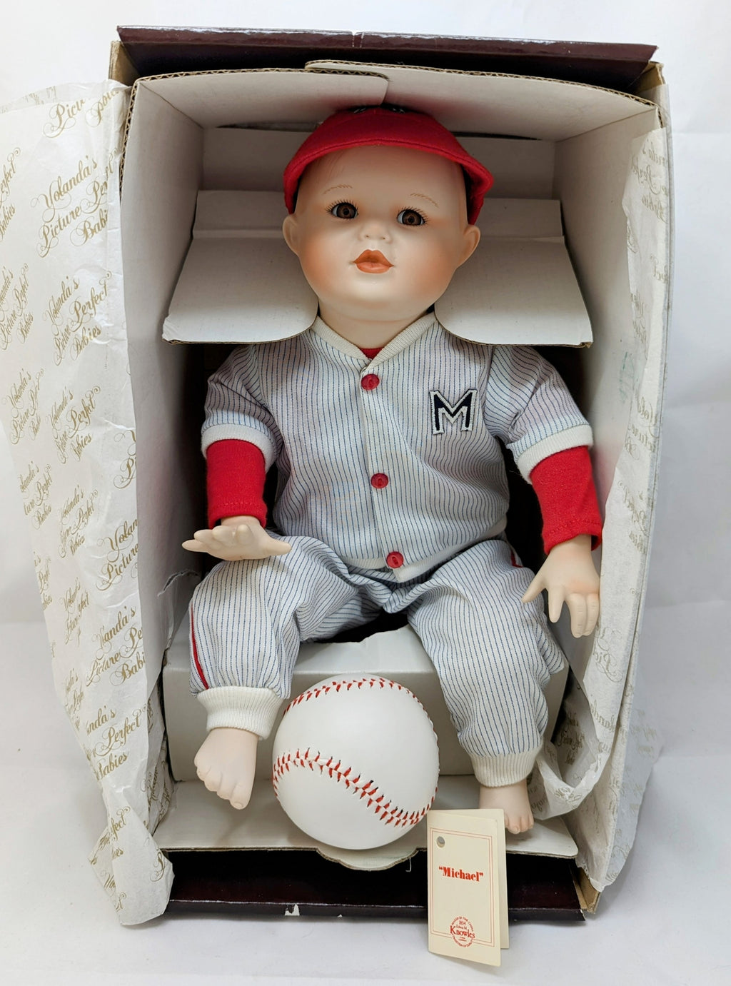 1990 Knowles Yolanda's Picture Perfect Babies Michael Porcelain Doll With COA