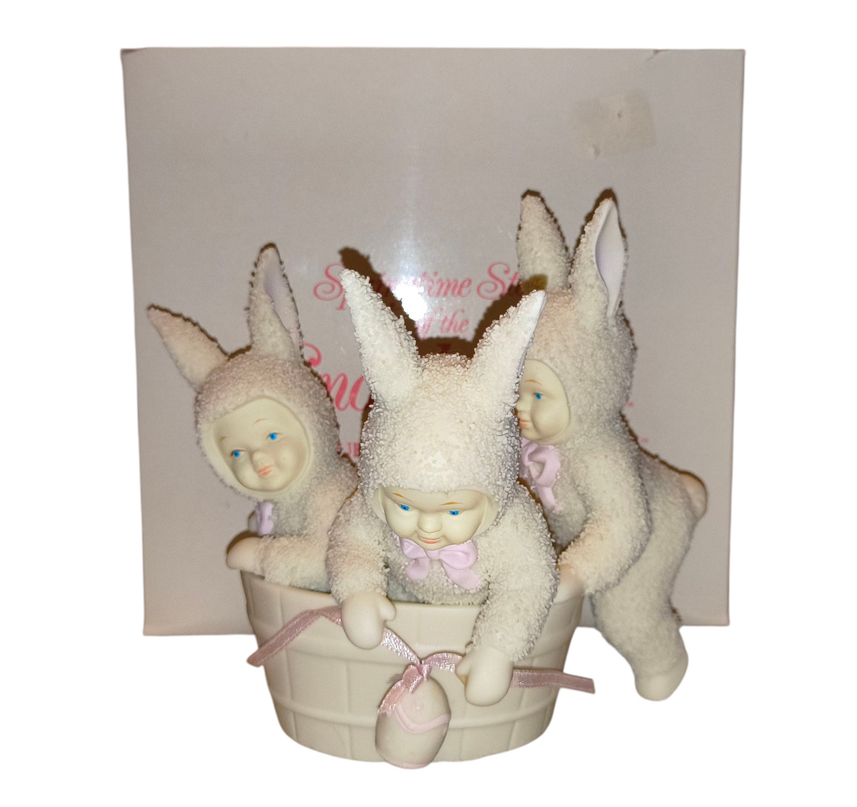1995 Dept 56 Snowbunnies Rub-A-Dub-Dub Three Bunnies In A Tub Springtime Stories