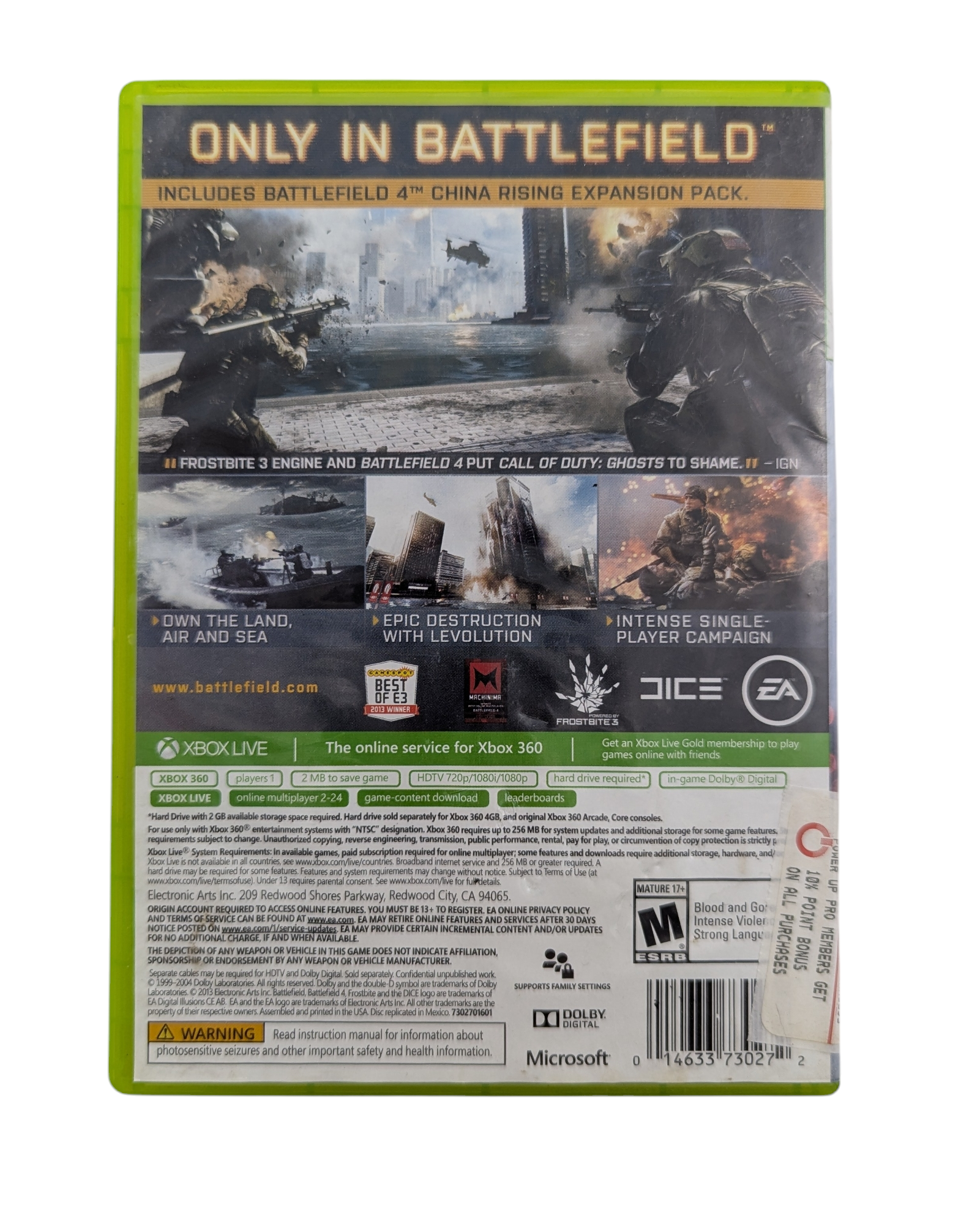 2013 Electronic Arts Microsoft Xbox 360 Battlefield 4 Video Game image 2