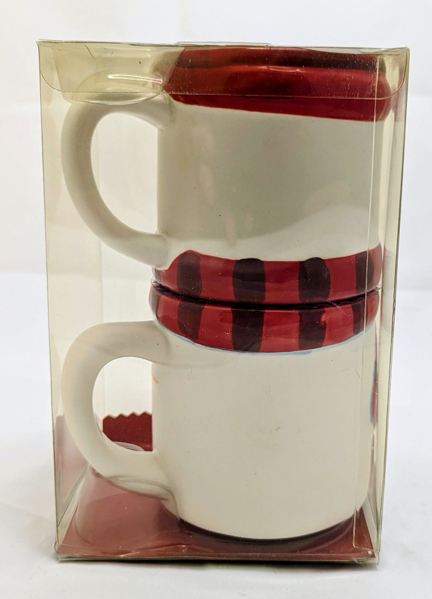 Hallmark Christmas Snowman Mugs Set Of 2 Stackable Ceramic Mugs image 2