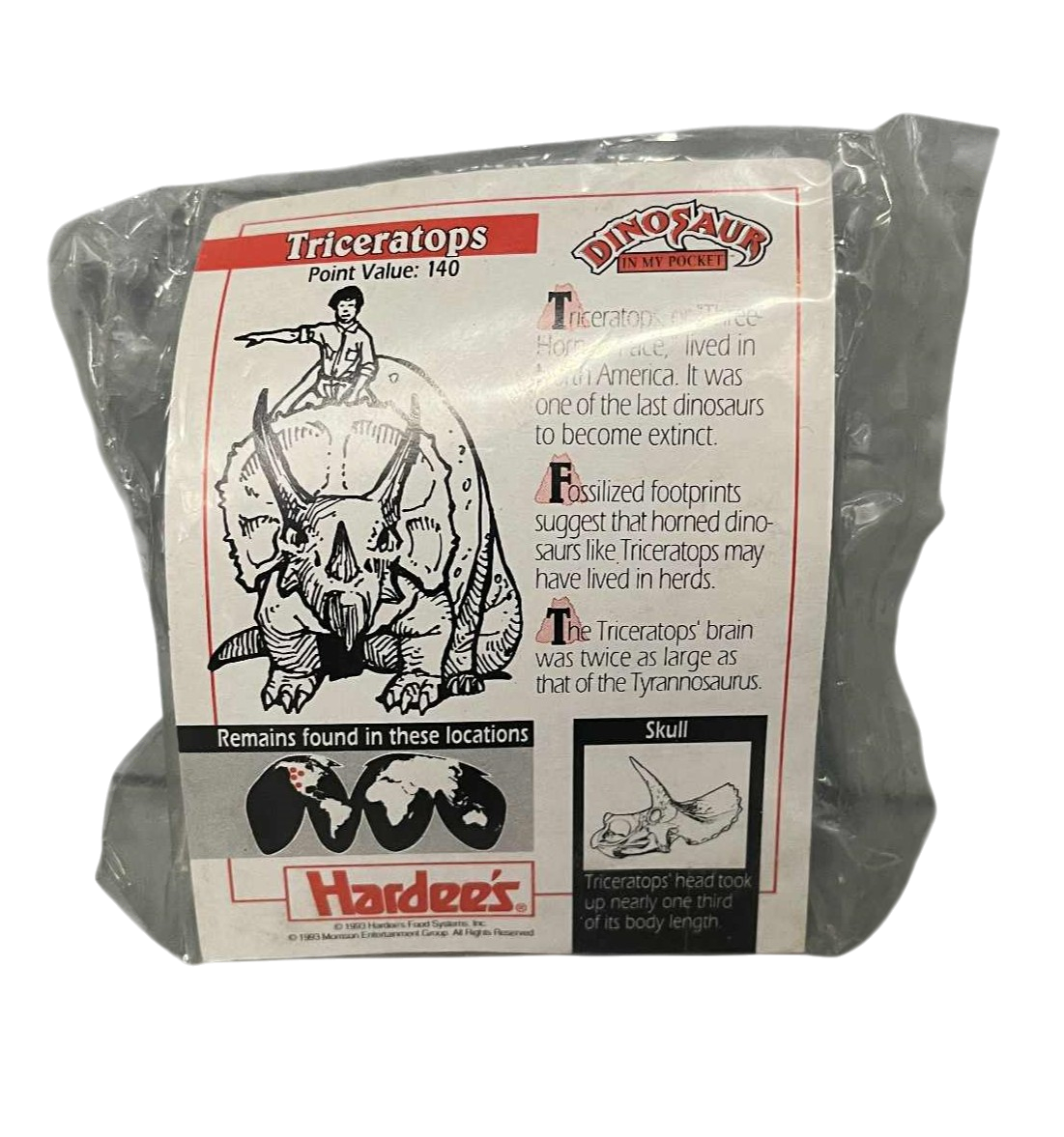 1993 Hardees MEG Dinosaur In My Pocket Pink Triceratops Figure Toy image 2