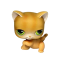 2005 Hasbro LPS Littlest Pet Shop Shorthair Cat #011 Orange Cat Green Eyes