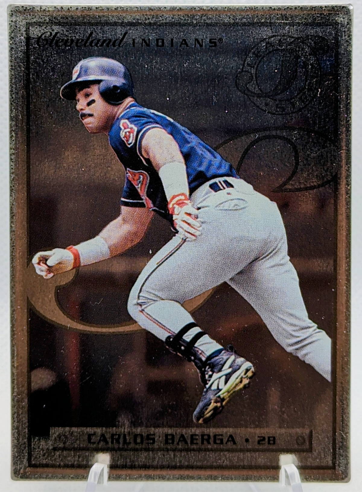 1996 Leaf Preferred Steel Carlos Baerga Cleveland Guardians # 24