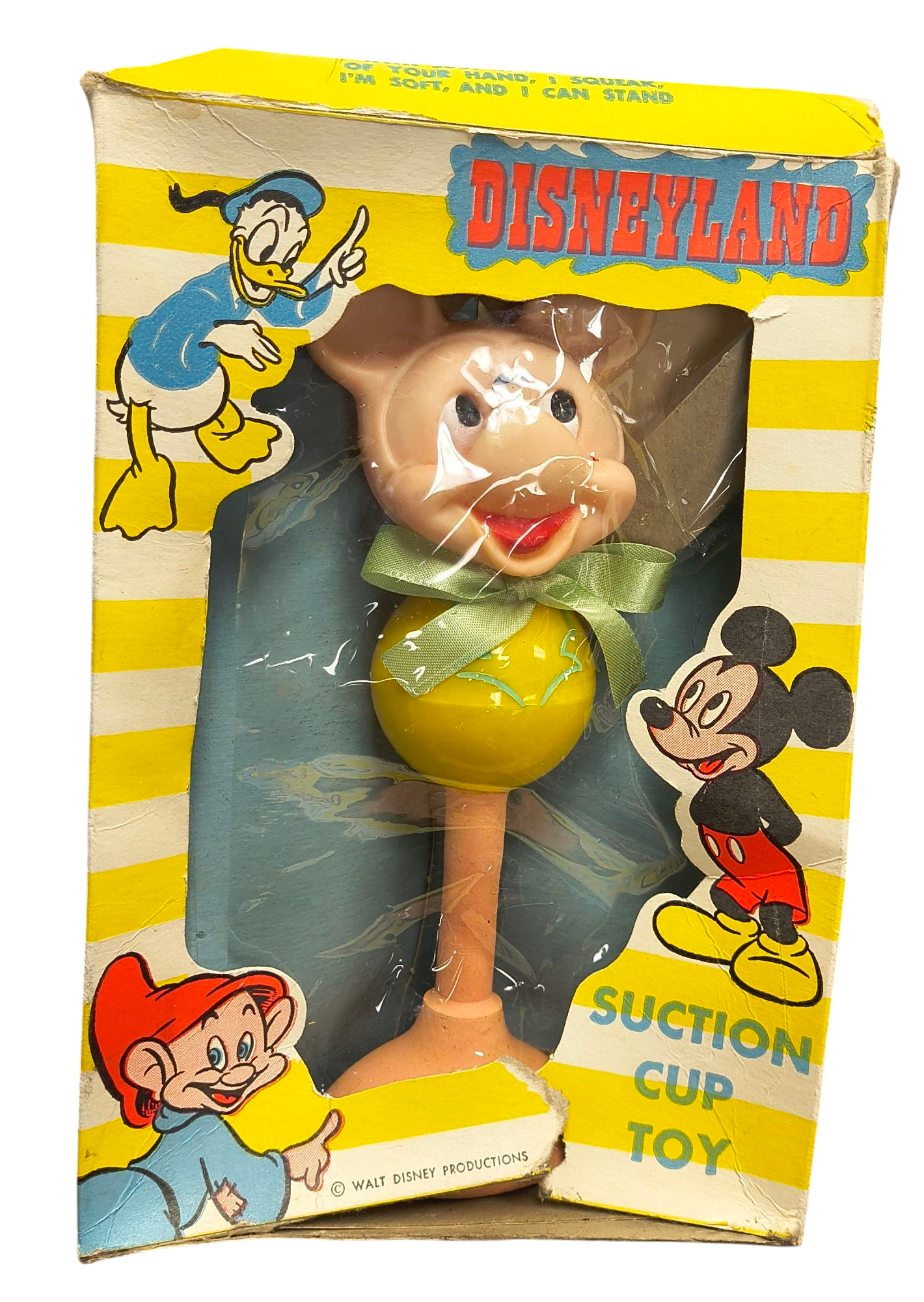 1950s Walt Disney Production Disneyland Rubber Mickey Mouse Suction Baby Toy