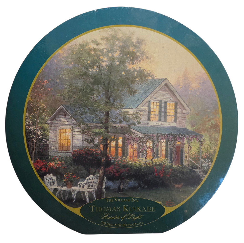 Ceaco Thomas Kinkade The Village Inn Painter Of Light 750 pc 24" Round Puzzle