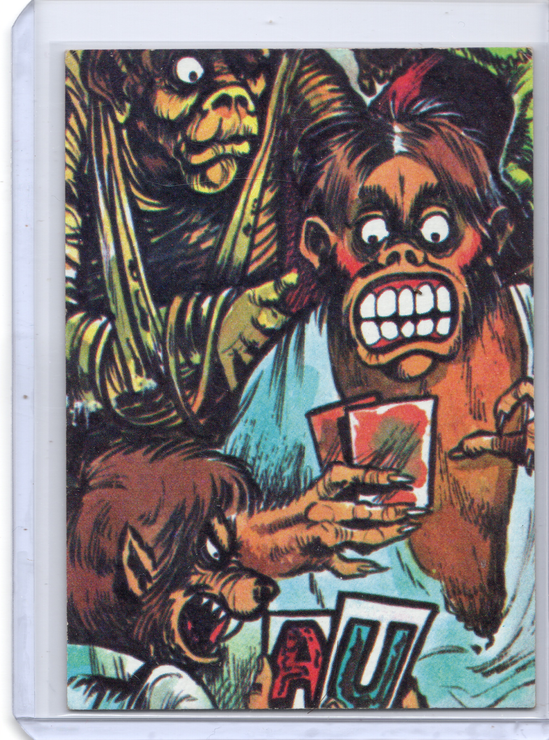 1974 Topps Monster Initials Puzzle Sticker Card - Middle
