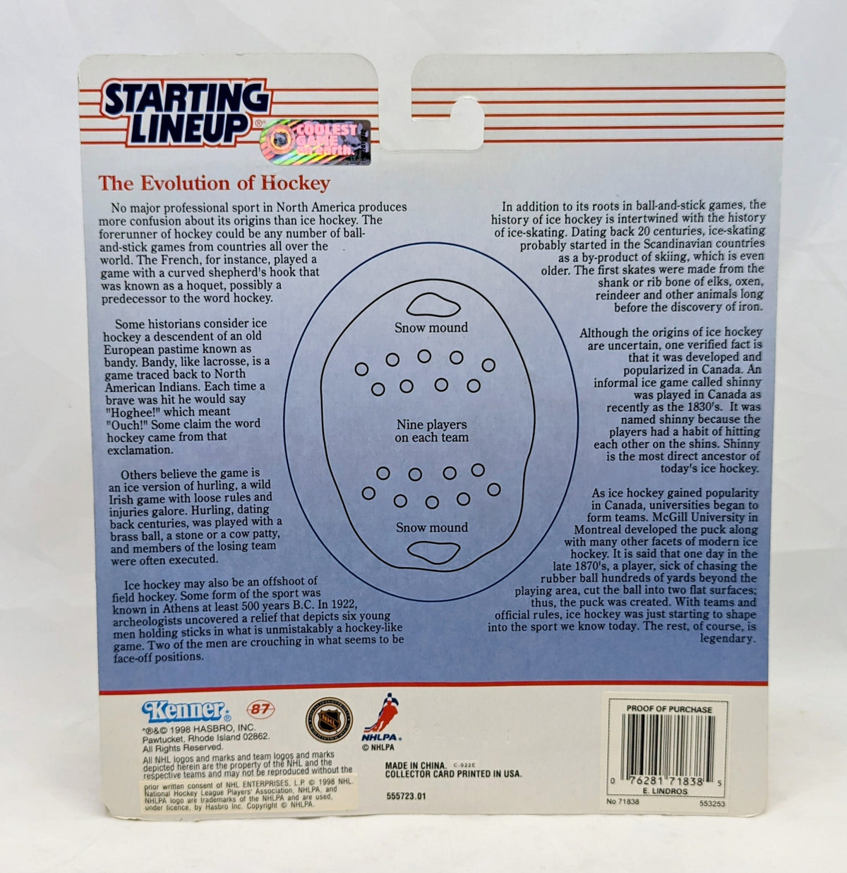 1998 Starting Lineup Eric Lindros Philadelphia Flyers Hockey Figure image 2