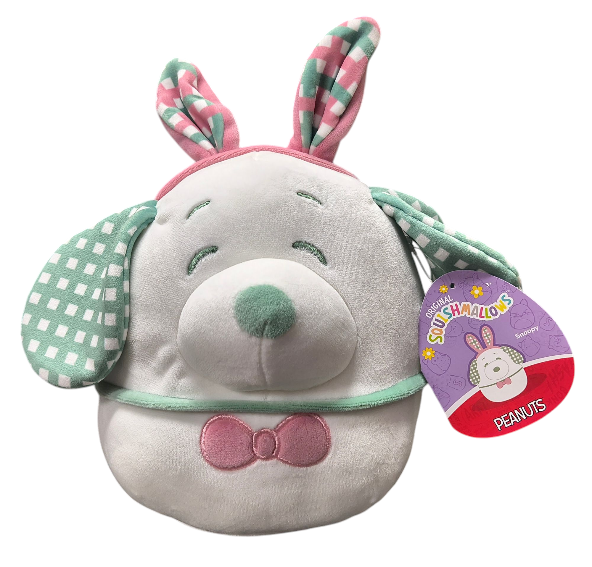 2025 Squishmallow x Peanuts Easter Snoopy w/ Bunny Ears And Bow 8” Plush