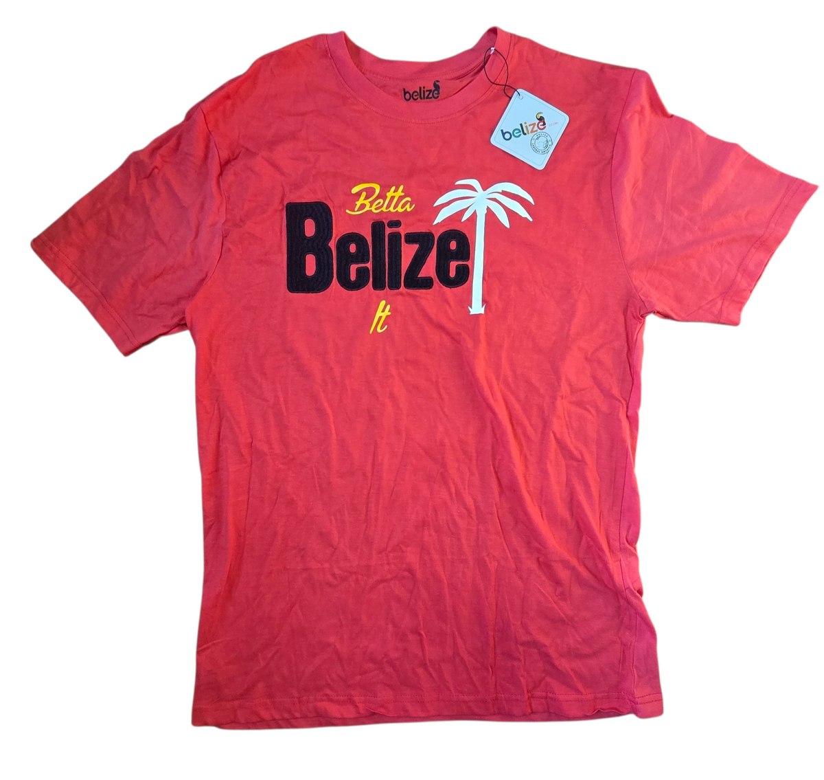 Belize Brand You Betta Belize It Palm Tree Red T-Shirt Size XL