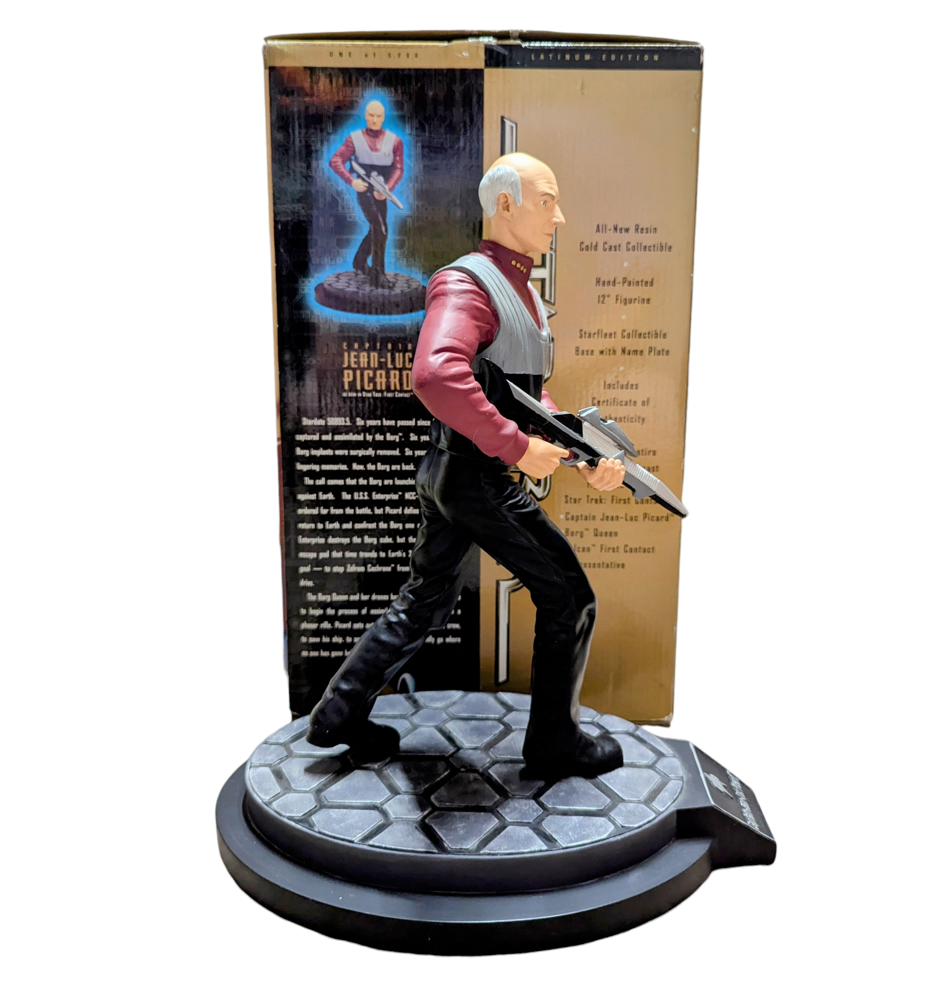 1997 Playmates Star Trek Captain Jean-Luc Picard Cold Cast Figurine 12inch image 3
