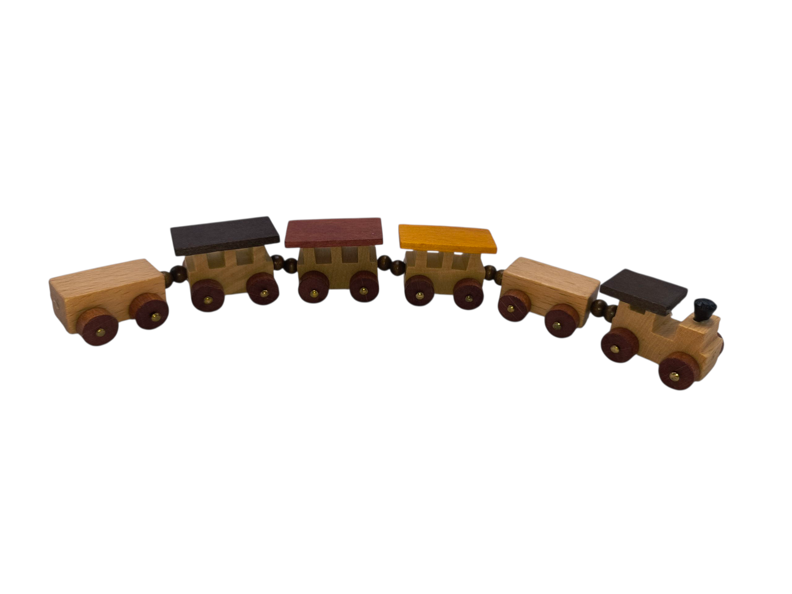 Unbranded Small Wooden Attached Train And Train Cars image 2