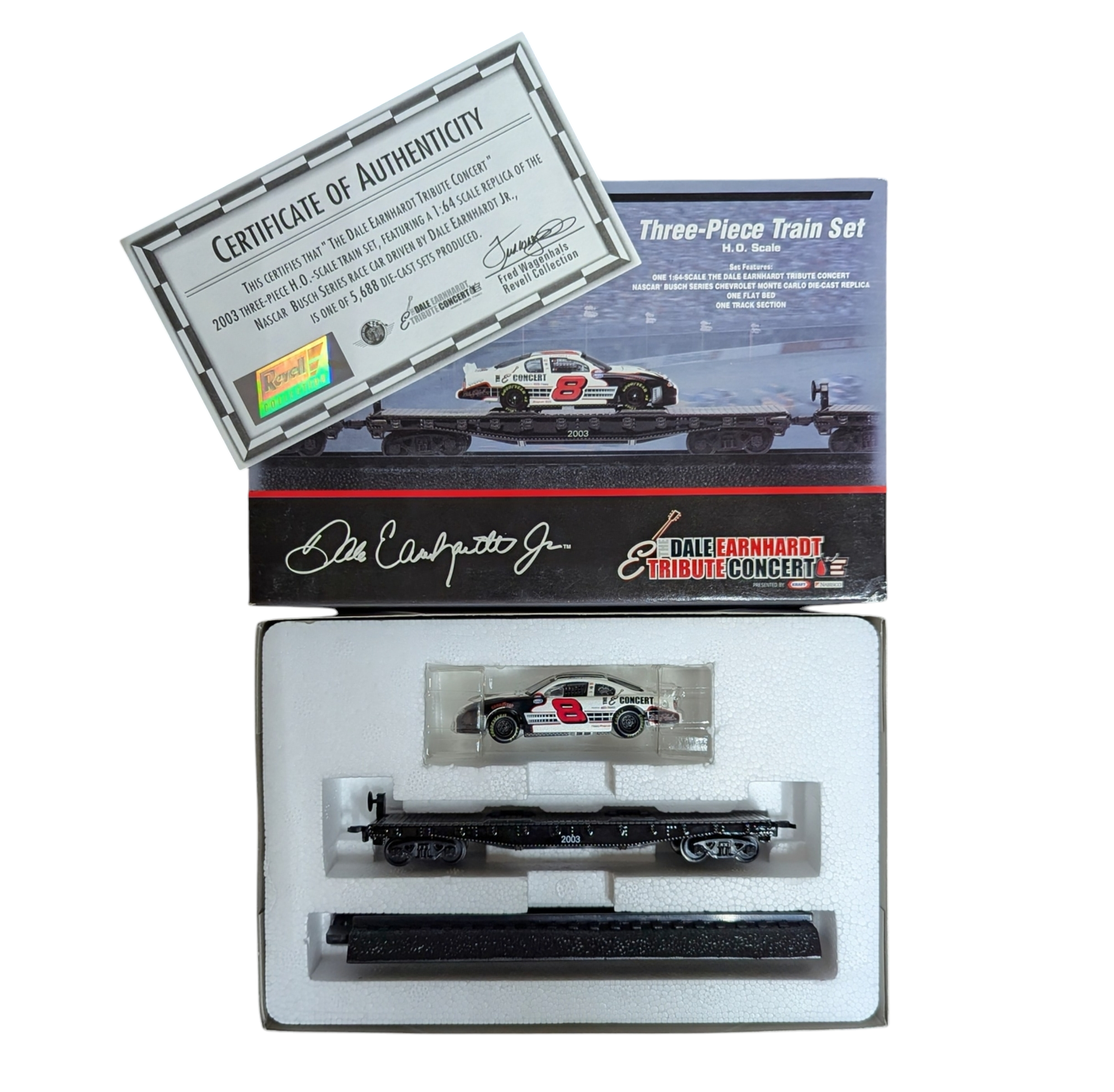 2002 Revell Dale Earnhardt Jr. Tribute Concert 3 Piece Train Set H.O. Scale image 2