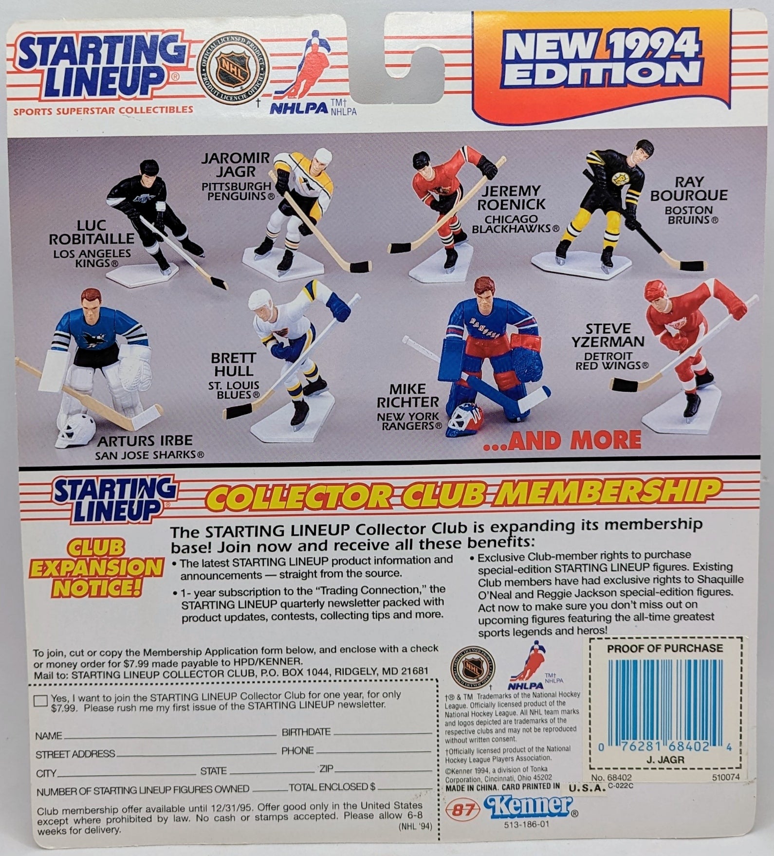 1994 Kenner Starting Lineup Jaromir Jagr Pittsburgh Penguins Hockey NHL Figure image 2