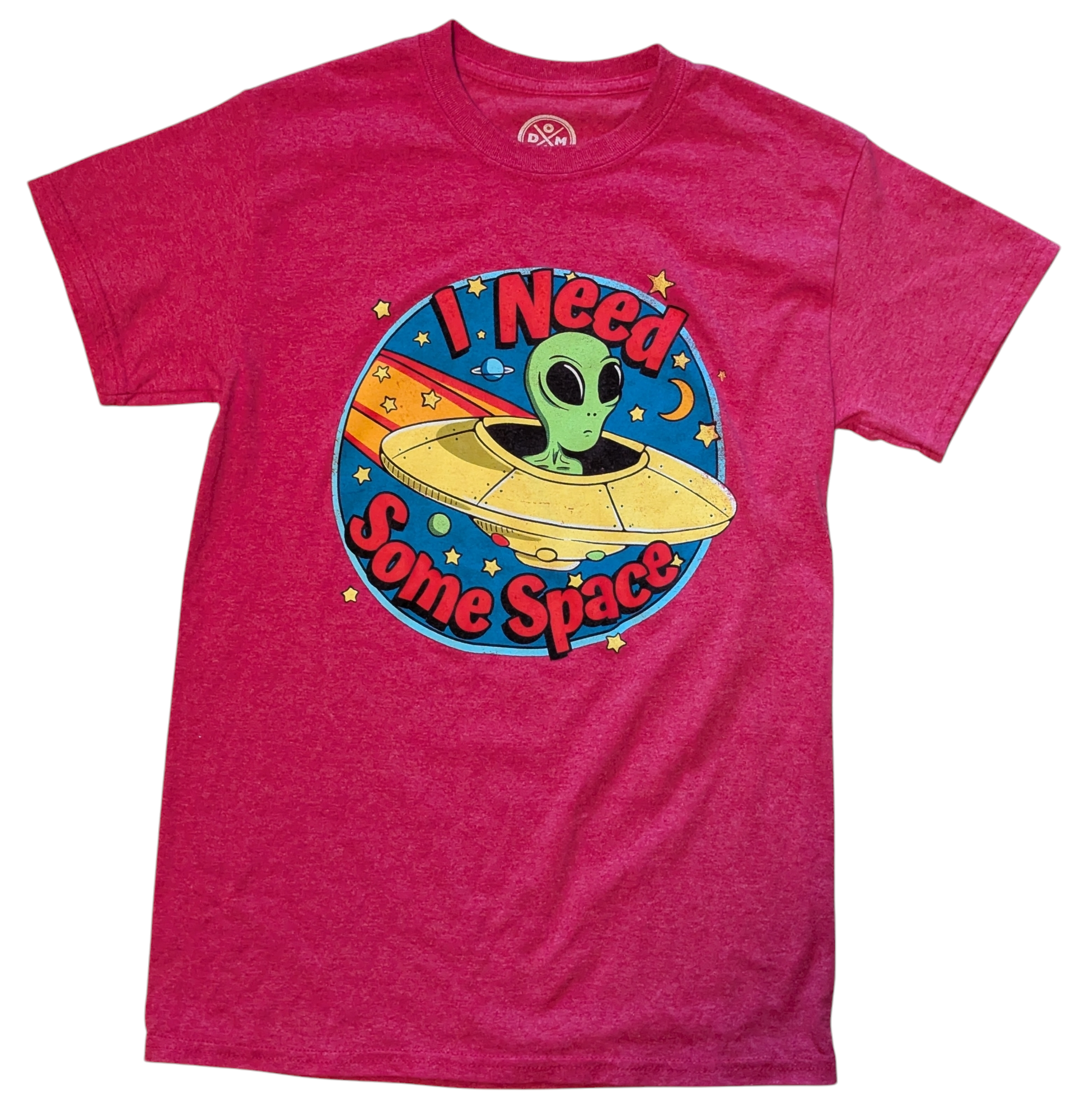 DOM I Need Some Space Martian Alien Red Graphic Casual Humor T-Shirt Small