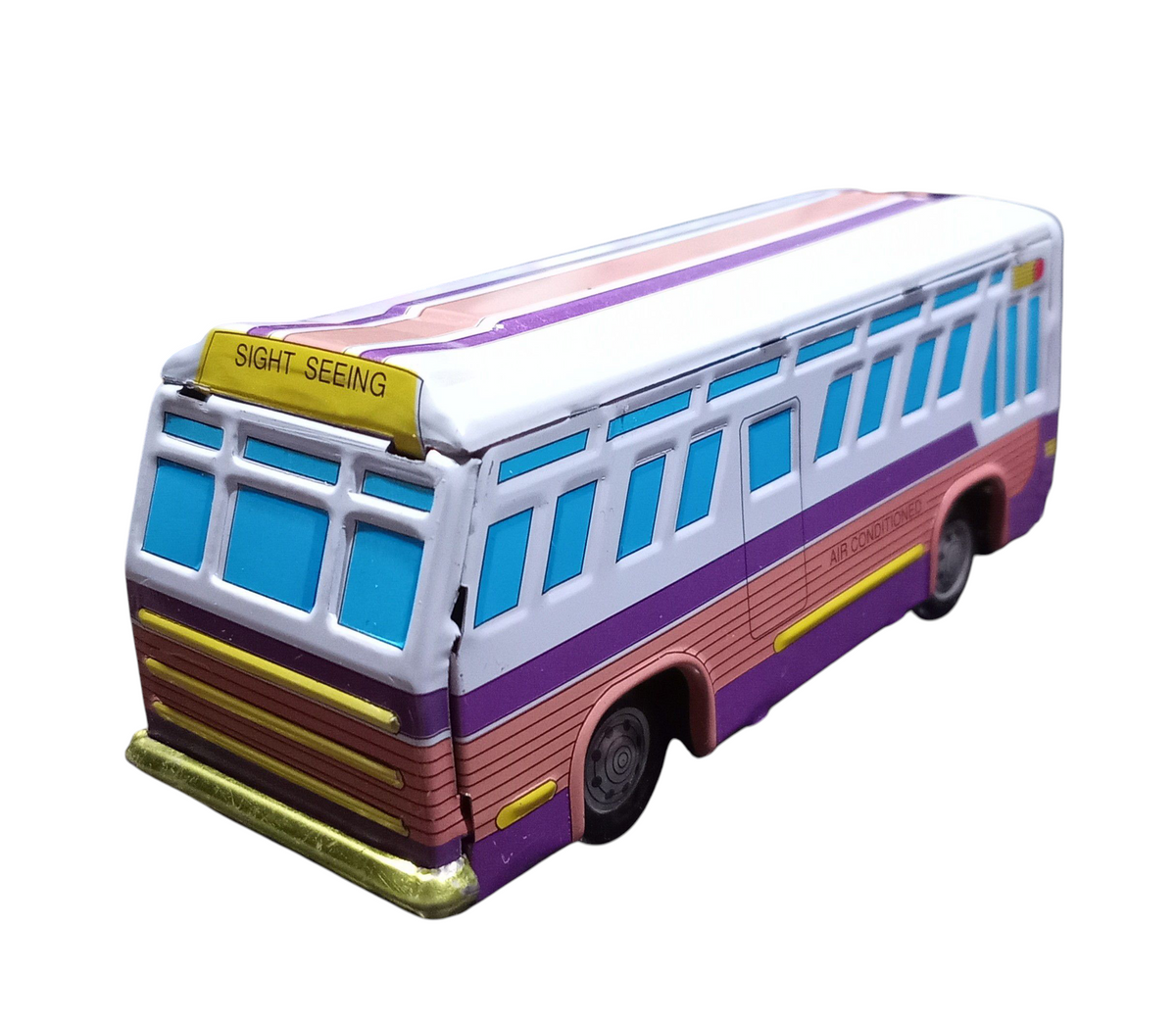 Retro Tin Wind Up Air Conditioned Sight Seeing Bus Tin Toy Bus image 2