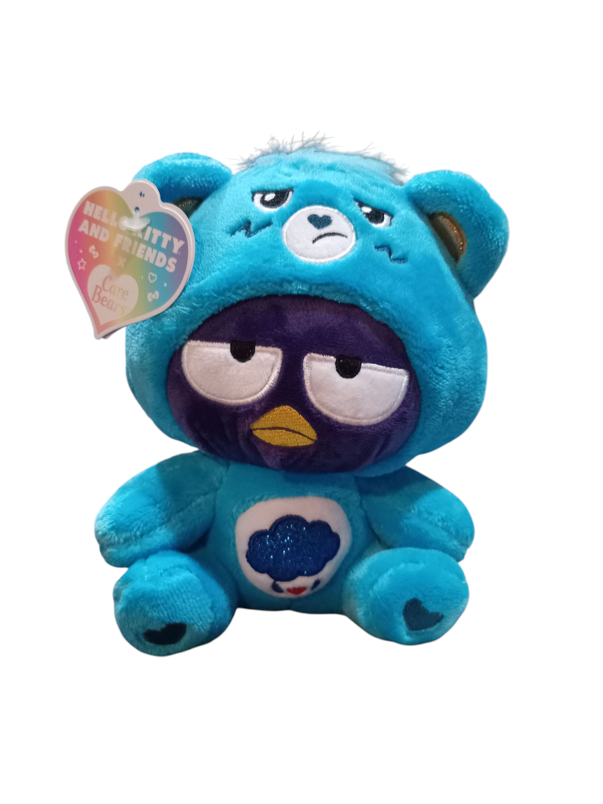 Basic Fun Hello Kitty x Care Bears Badtz-Maru Dressed As Grumpy Bear 9" Plush
