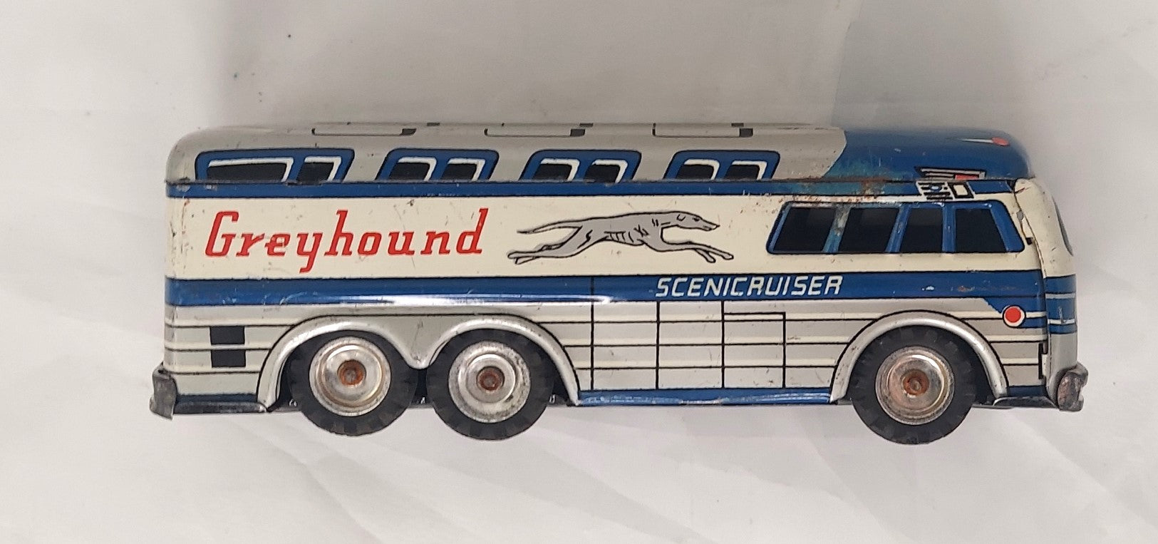 1950s Greyhound Scenicruiser Tin Litho Friction Bus #69570 image 2
