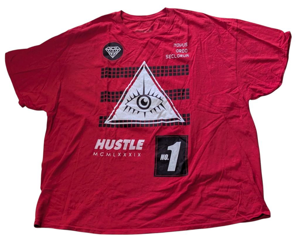 Horizon NY Red Illuminati Hustle Novus Ordo Seclorum T-Shirt Size 3X