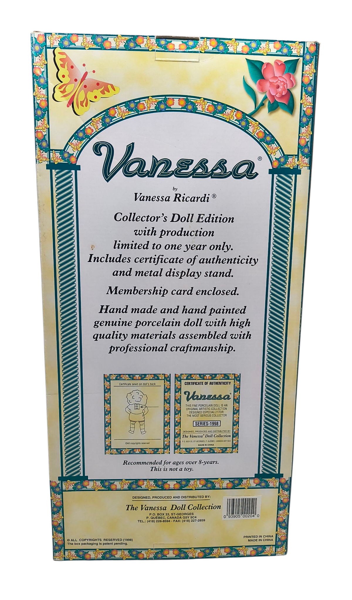 1998 Vanessa Ricardi Limited Special Ed. Porcelain 16" Vanessa Doll Summer Dress image 2