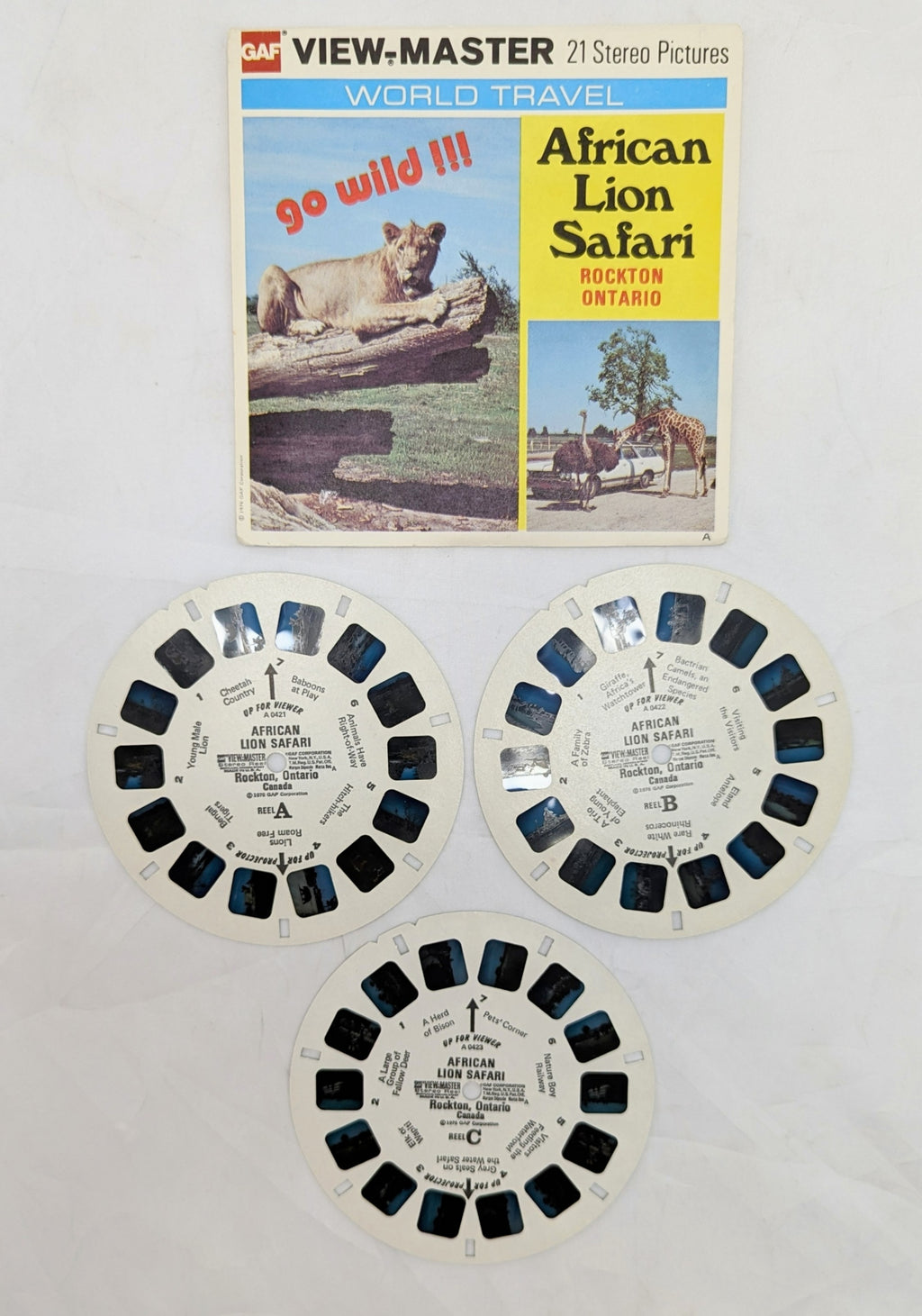1976 GAF View-Master African Lion Safari Rockton Ontario 3 Reel Pack image 3