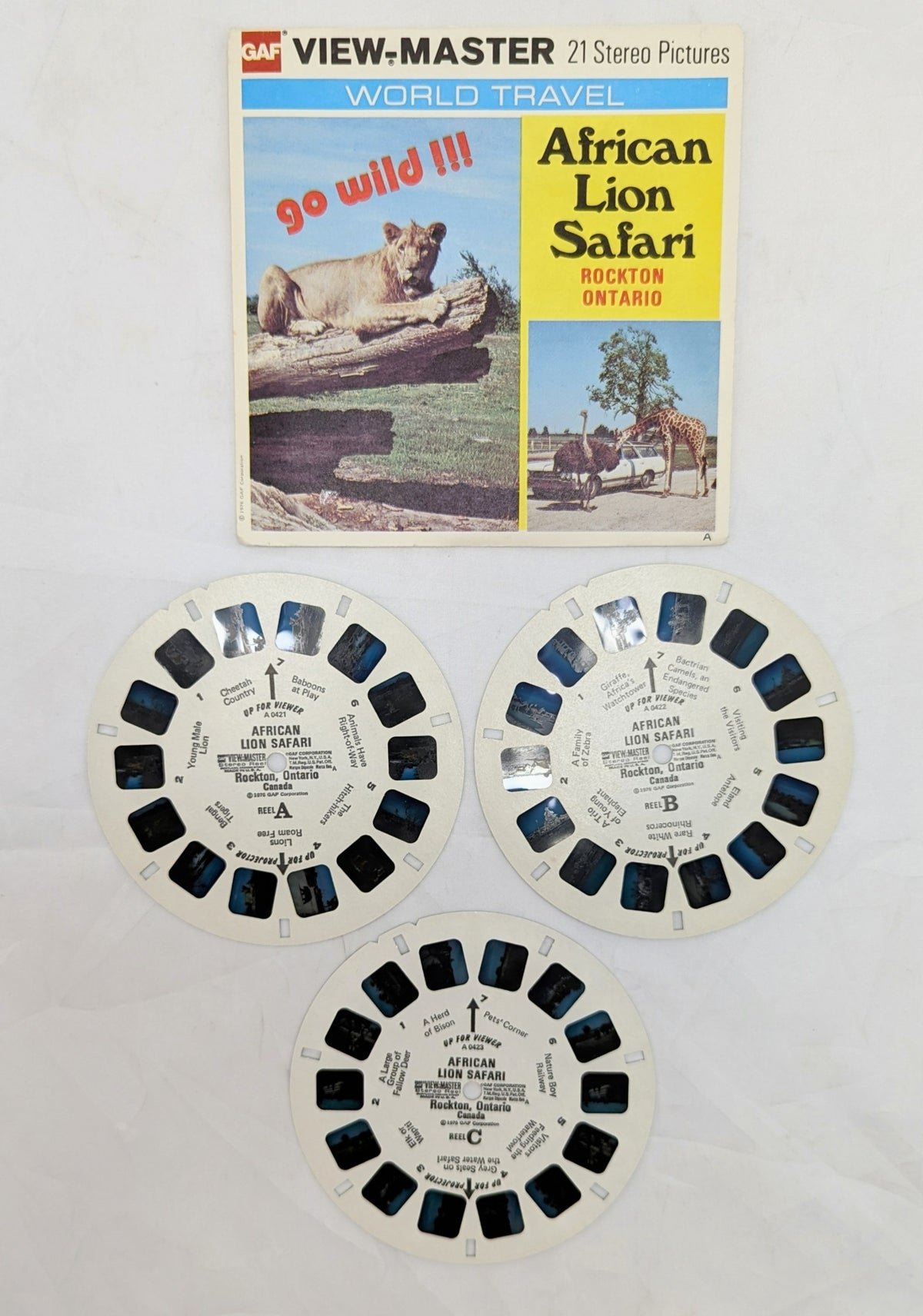 1976 GAF View-Master African Lion Safari Rockton Ontario 3 Reel Pack image 3