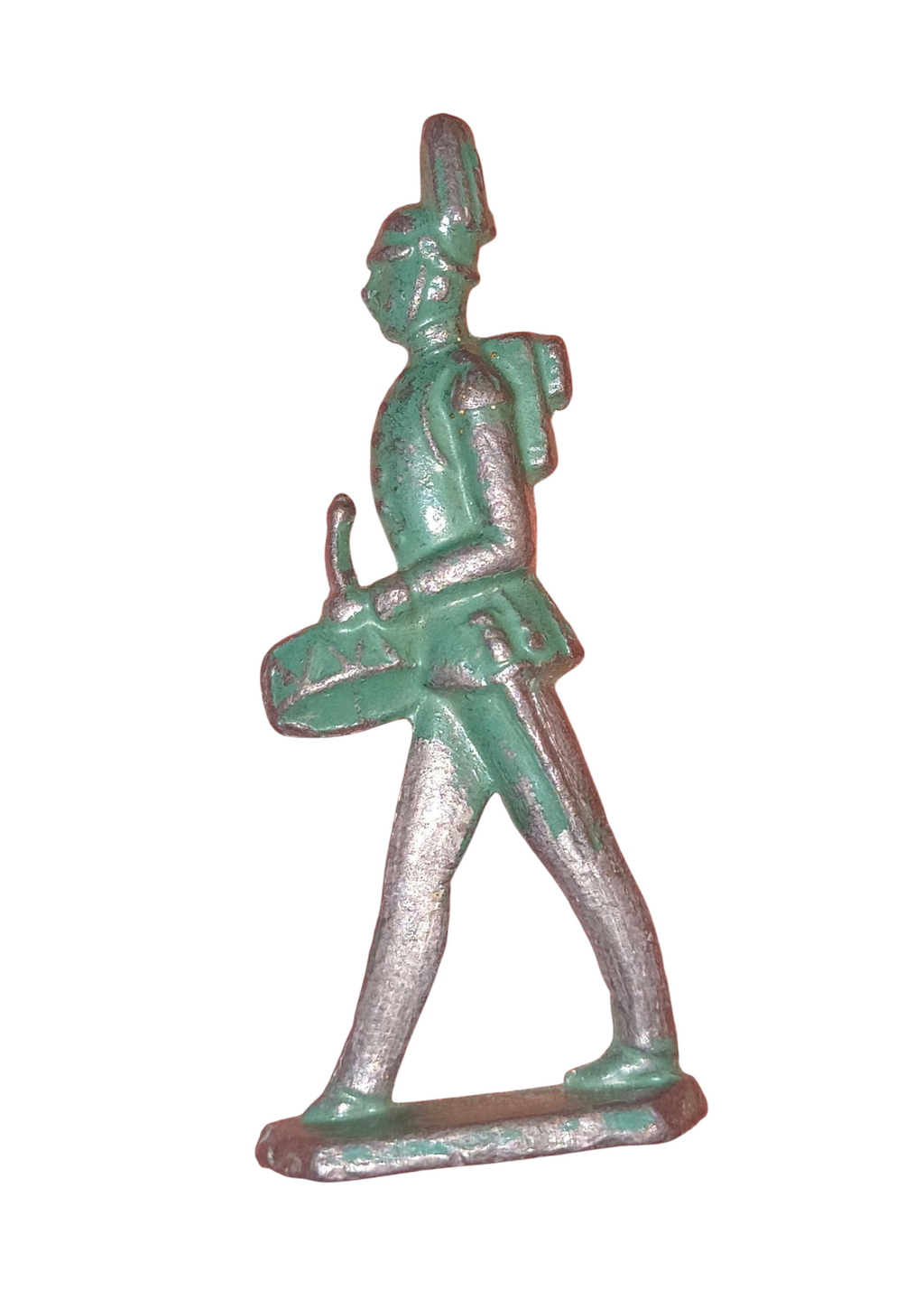 Vintage Lead Toy Soldier Marching Drummer Band Figurine