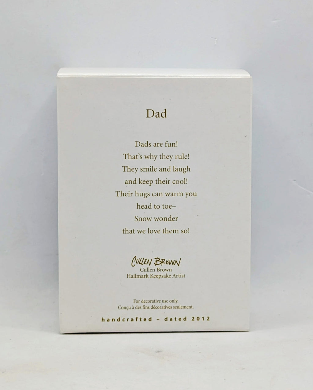2012 Hallmark Keepsake Dad - Dad Snow Cone Ornament image 2