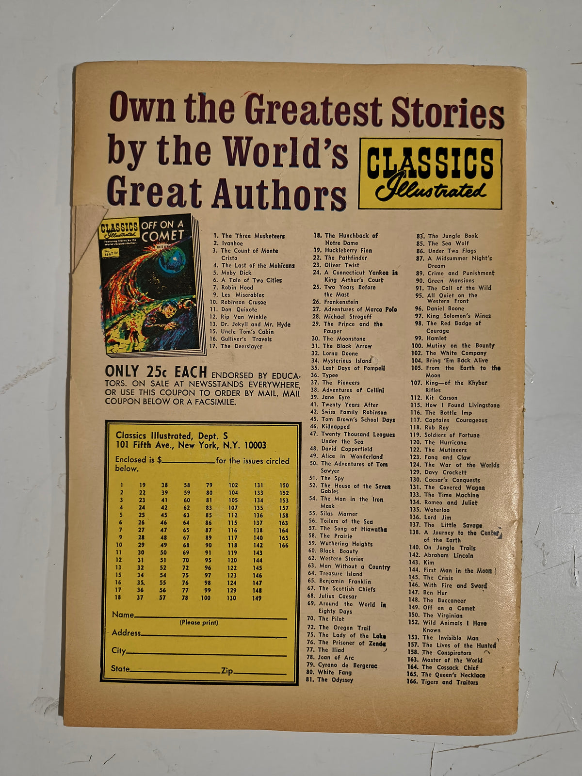 1963 Classics Illustrated The Cossack Chief #164 Comic Book image 2