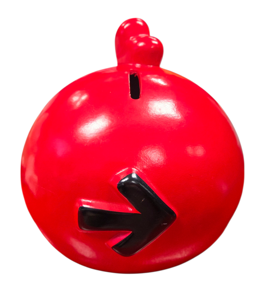 2009 Rovio Entertainment Angry Birds Red J Bird Ceramic Piggy Bank image 3