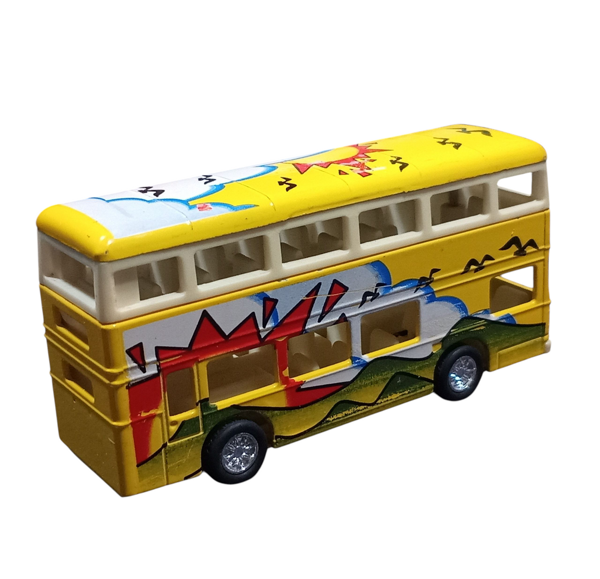 Kintoy Pull Back Die-Cast Yellow Double Decker Bus Outdoor image 2