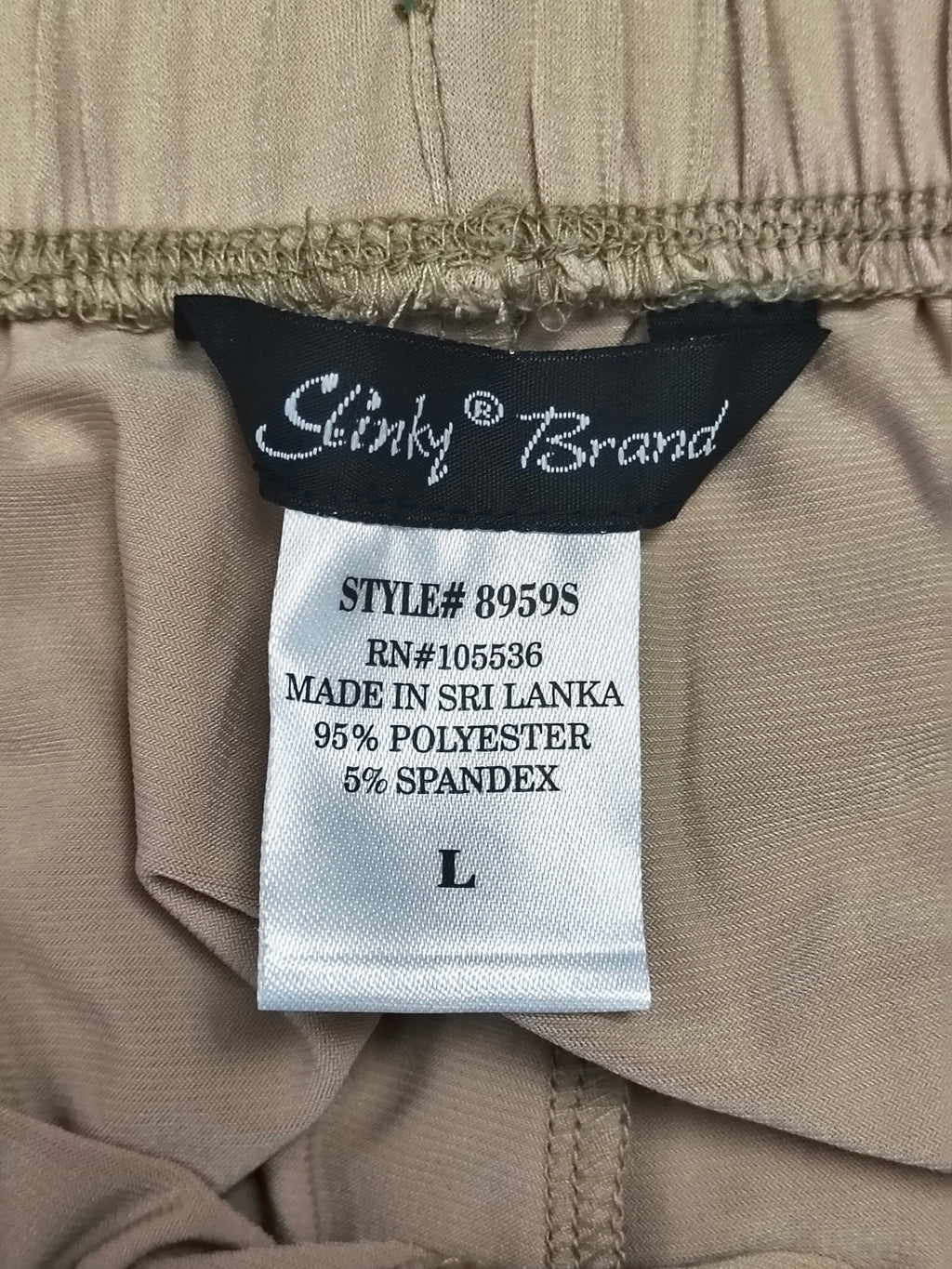 Slinky Brand 3 Piece Tan Duster Cardigan Tank Pant Set Elastic Waist Stretch image 4