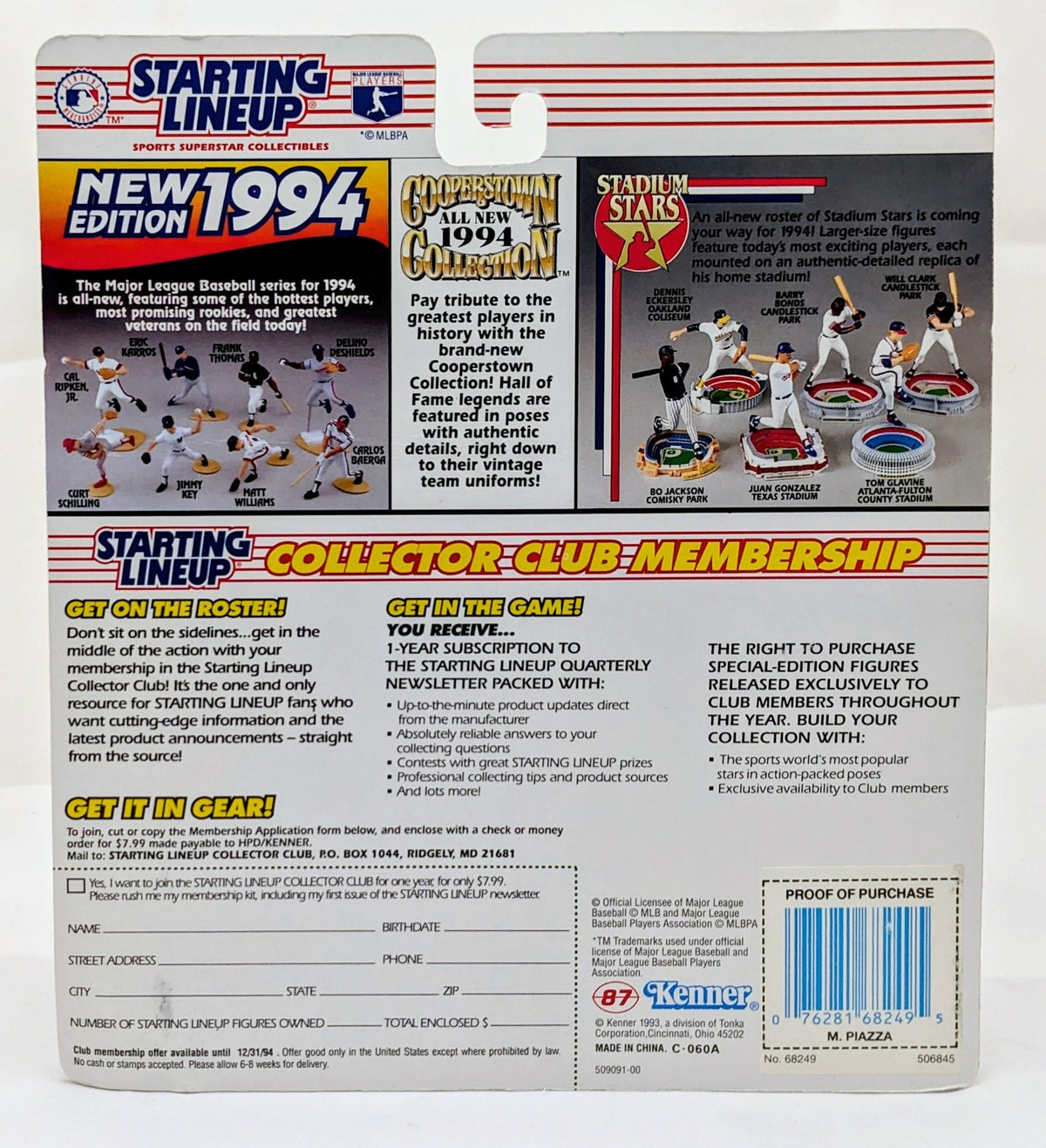 1994 Starting Lineup Mike Piazza LA Dodgers Baseball Figure image 2