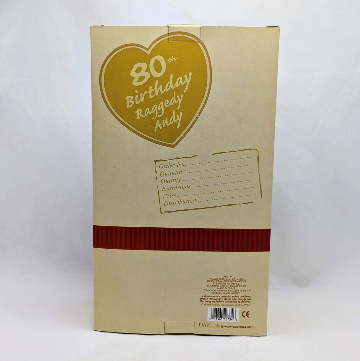 2000 Dakin Limited Edition 80th Birthday Raggedy Andy Commemorative Doll 12" image 3