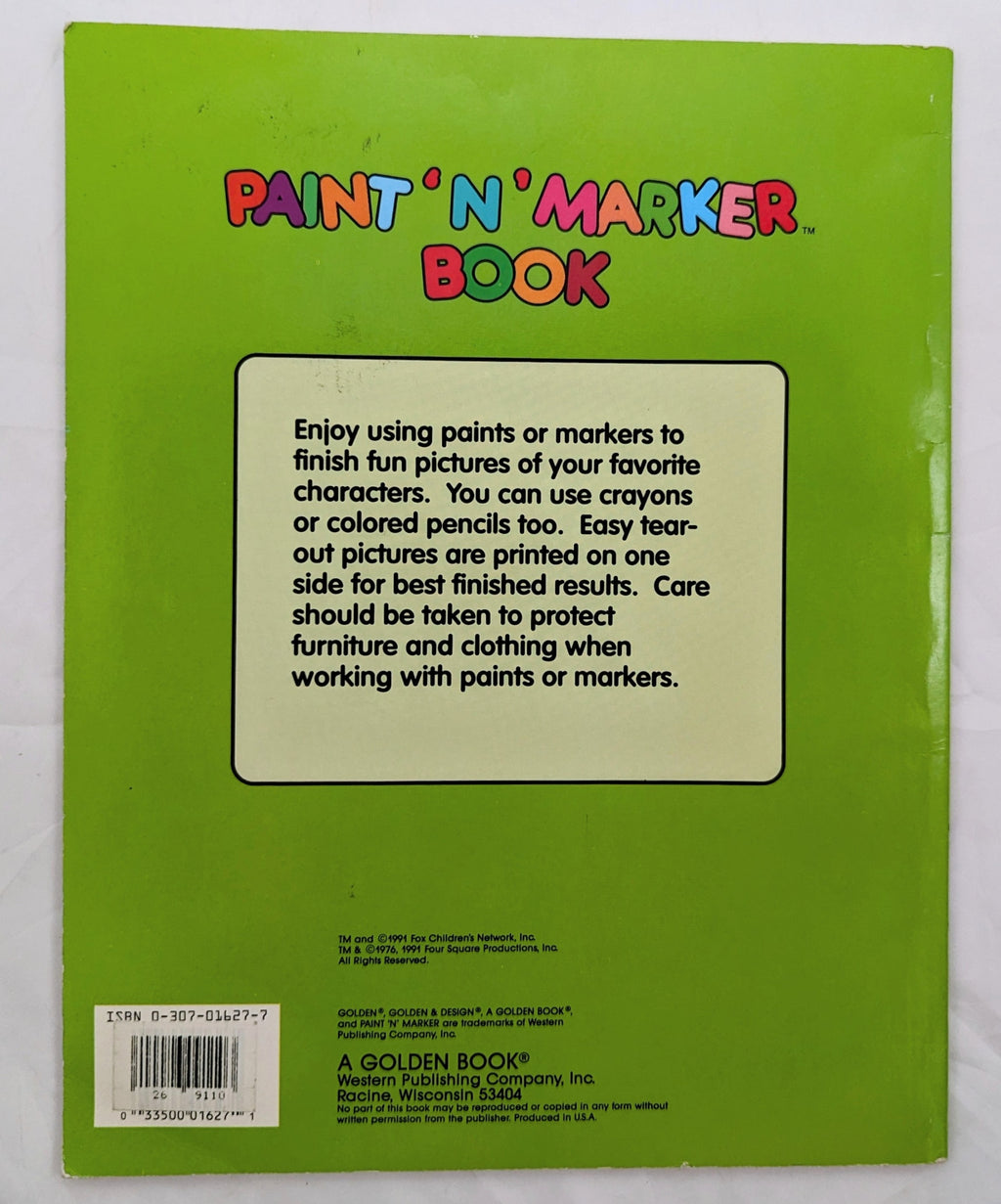 1991 Golden Book Attack Of The Killer Tomatoes Paint 'N' Marker Book image 2
