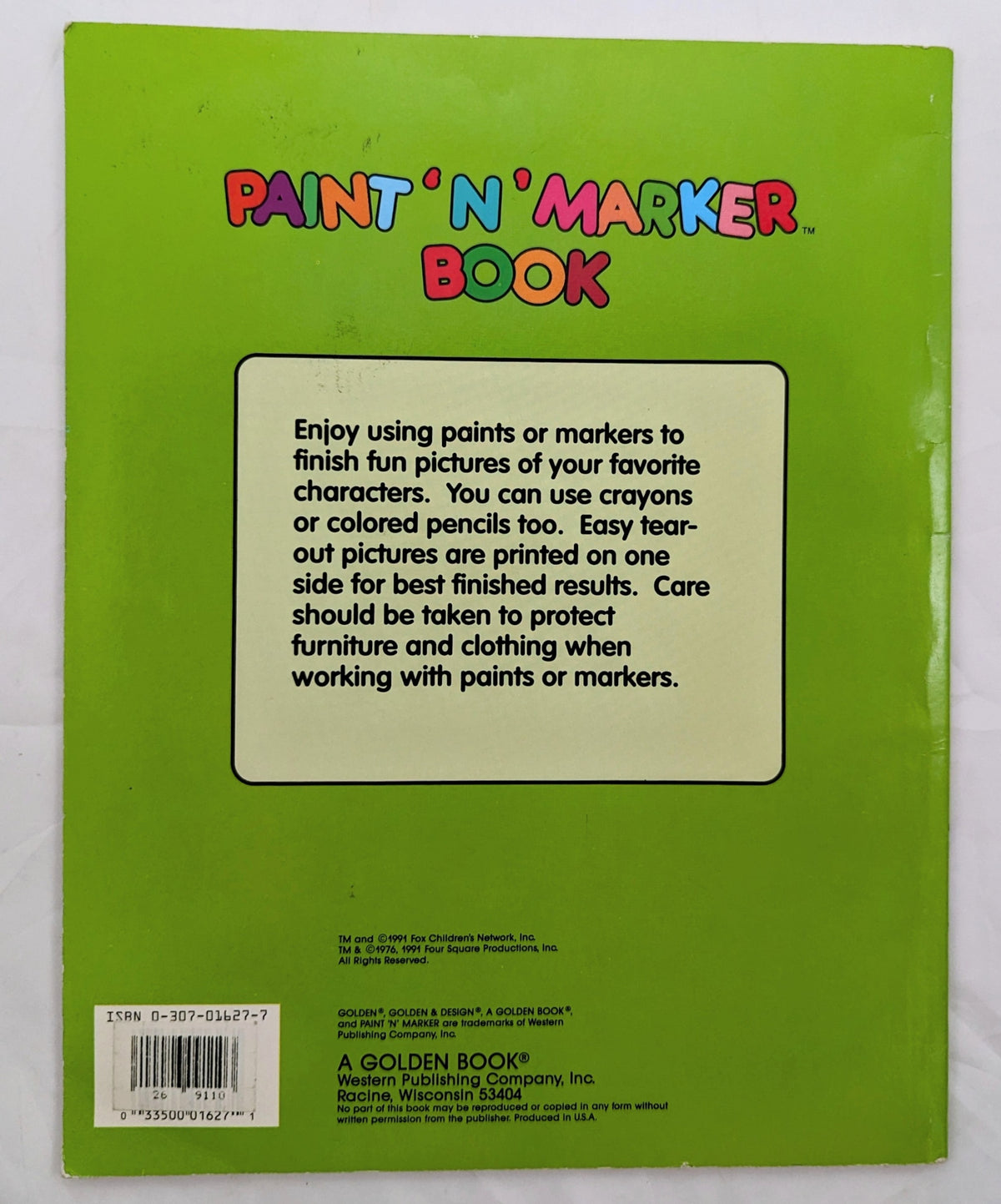 1991 Golden Book Attack Of The Killer Tomatoes Paint 'N' Marker Book image 2
