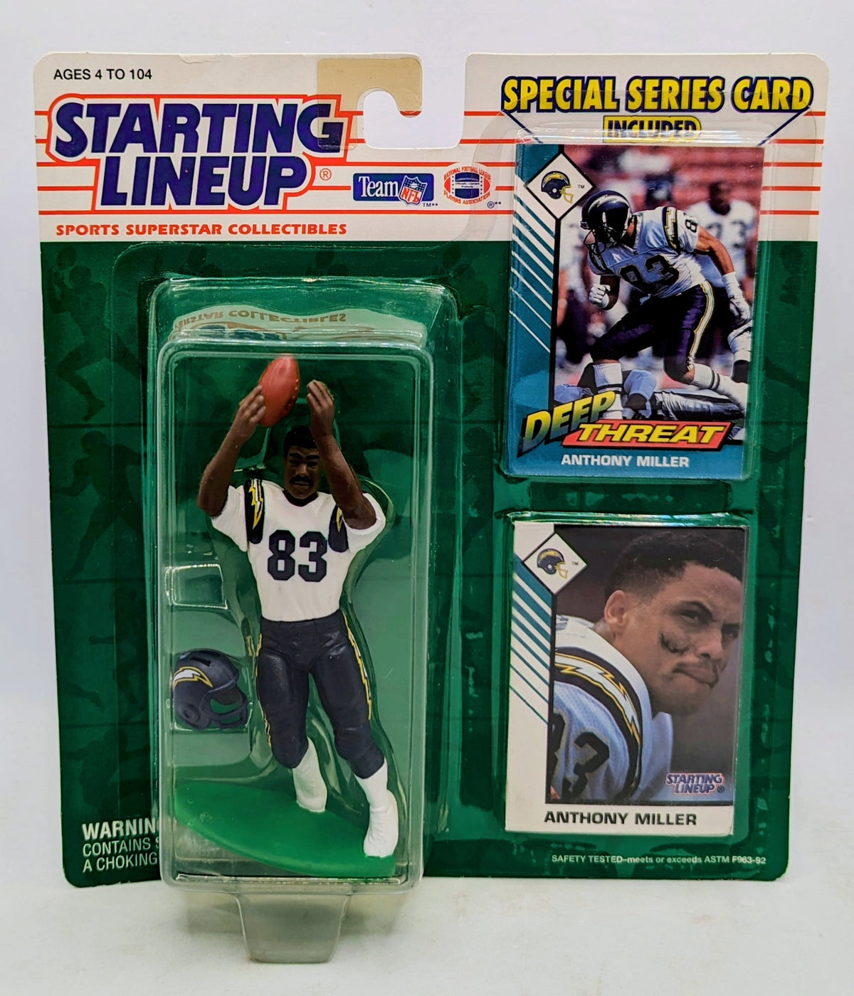 1993 Kenner Starting Lineup Anthony Miller San Diego Chargers NFL Figure