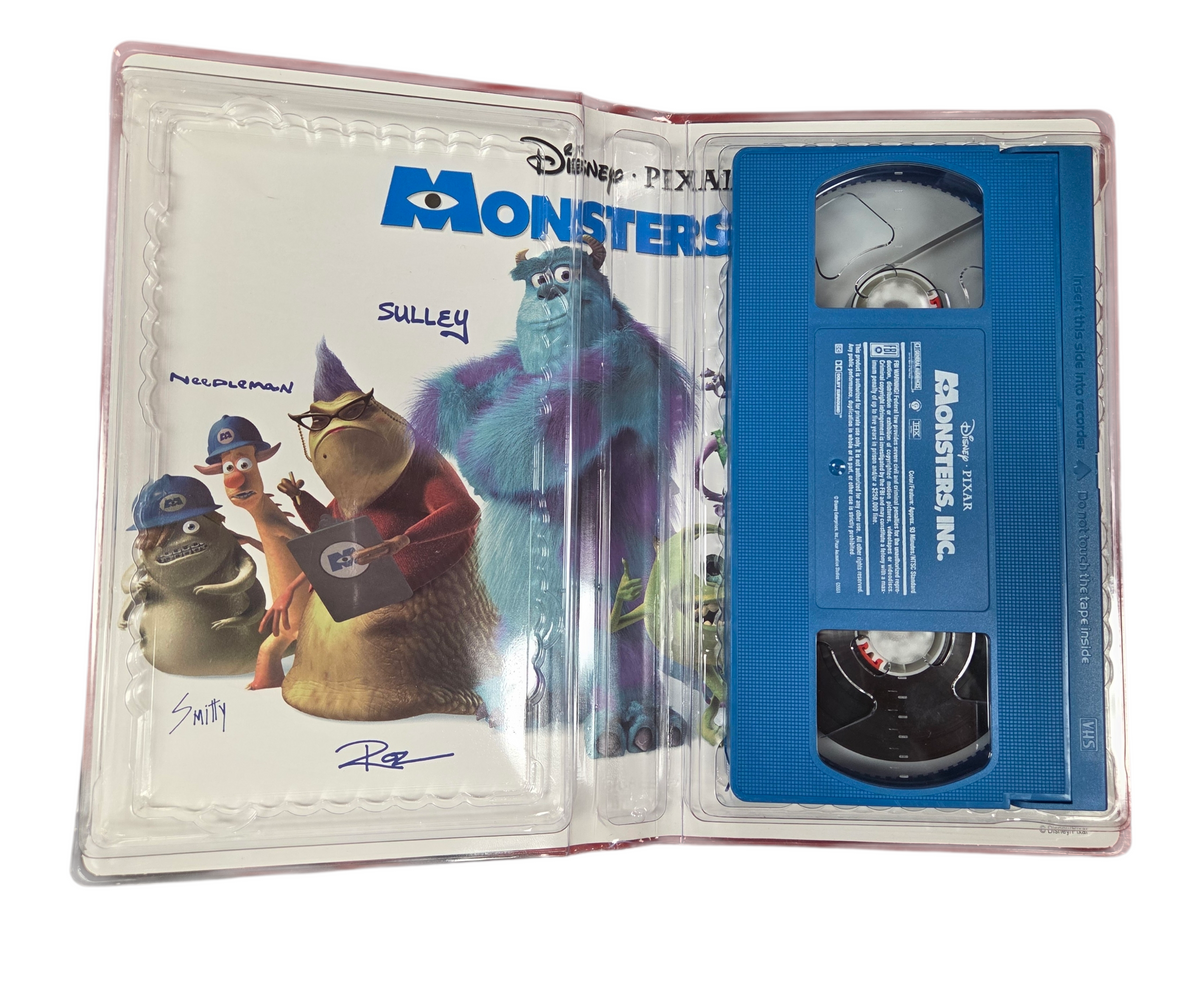 2002 Disney Pixar Monsters Inc. Blue Video Tape Classic Insert Clamshell VHS image 2