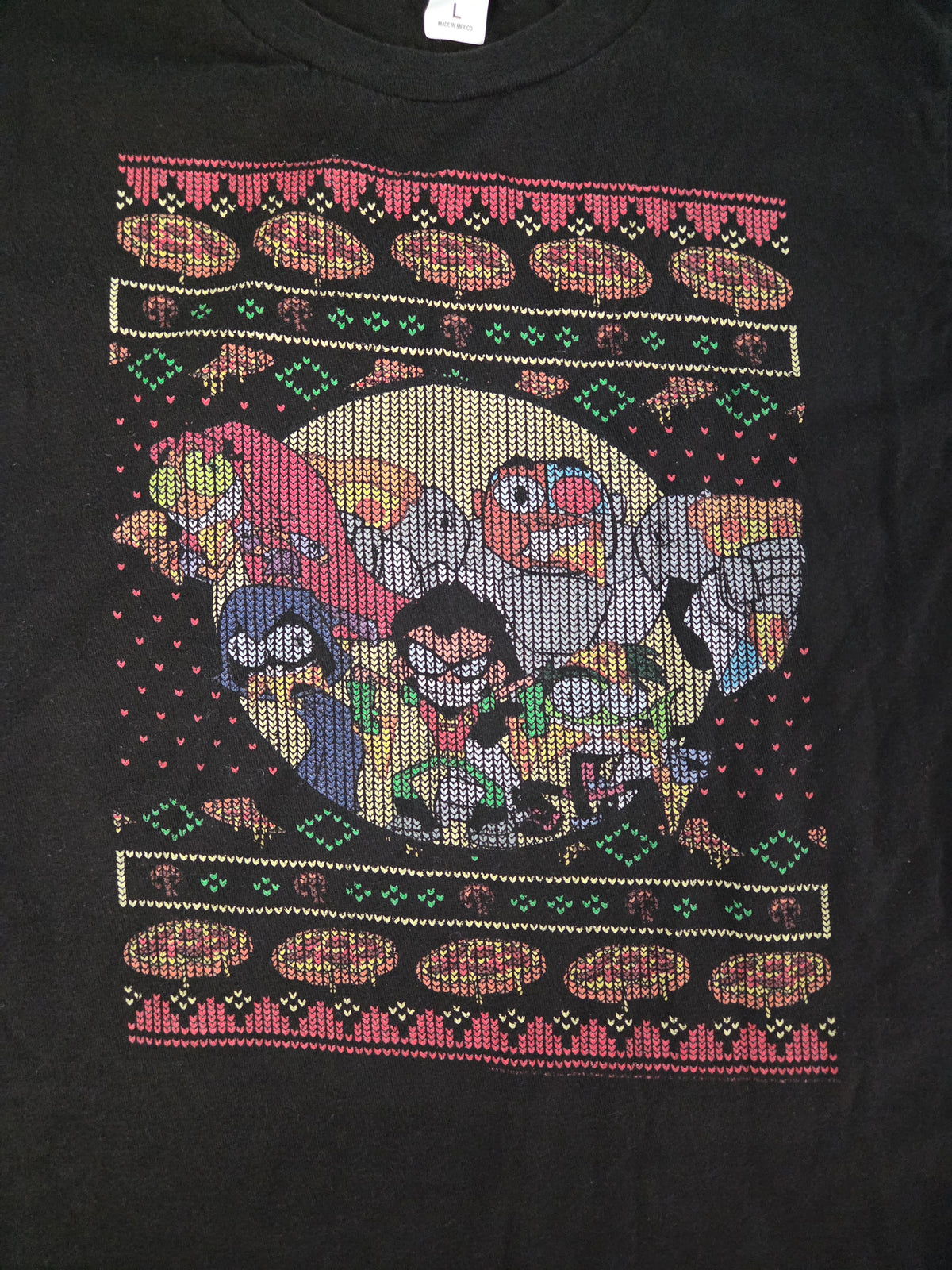 DC Comics Teen Titans Go! Pizza Friends Ugly Christmas T-ShirtYouth Lg image 3
