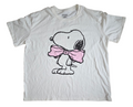Peanuts Snoopy Big Pink Bowtie Womens White T-Shirt Size XXL