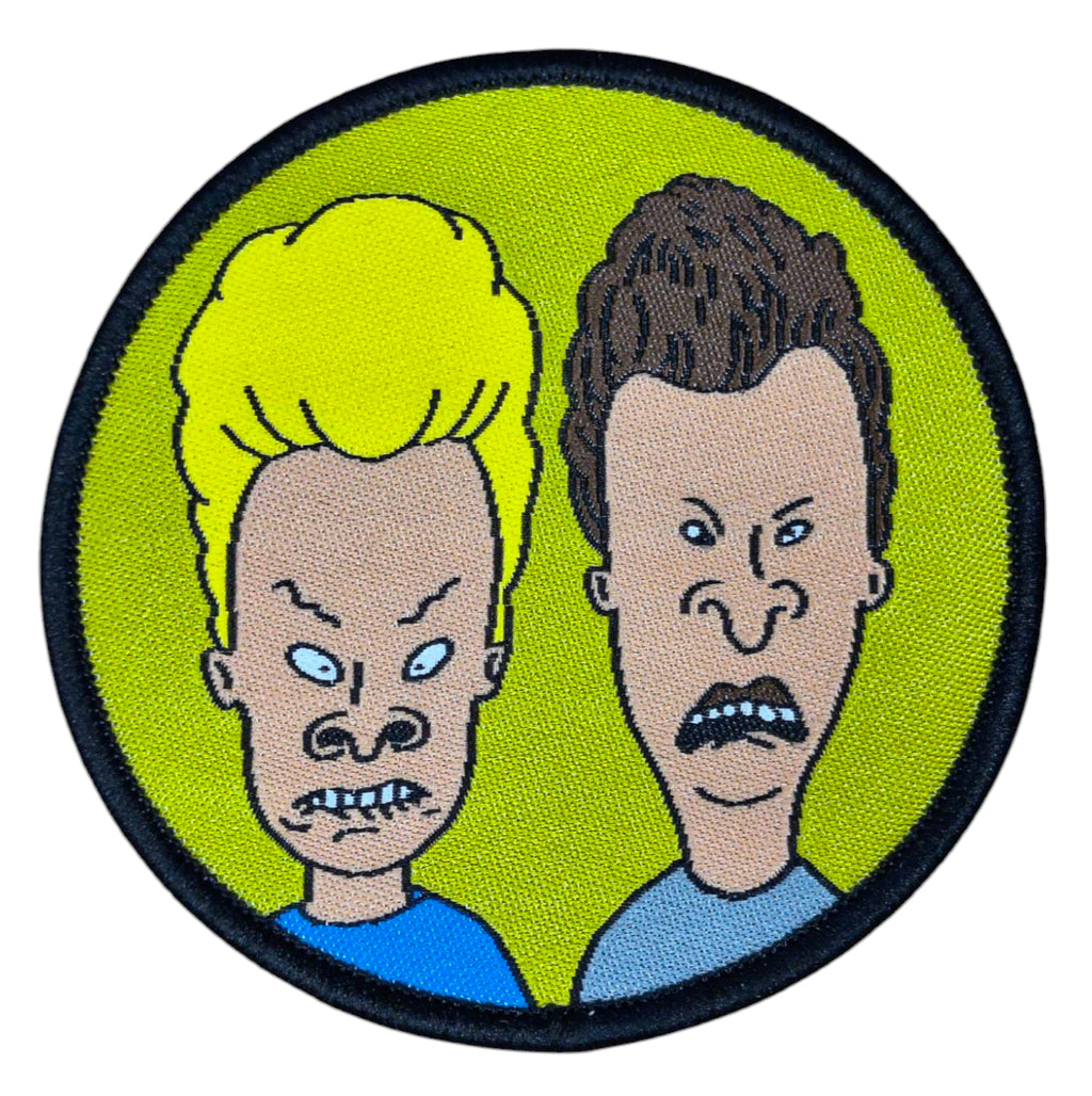 MTV Beavis And Butthead w/ Green Background Round Embroidered Iron On 3" Patch
