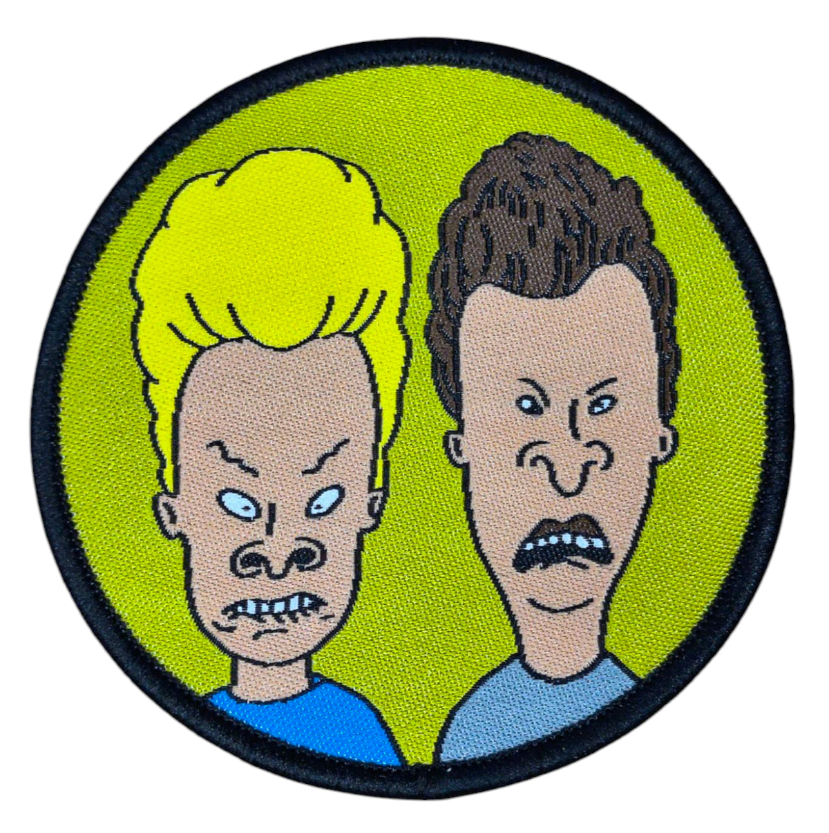 MTV Beavis And Butthead w/ Green Background Round Embroidered Iron On 3" Patch