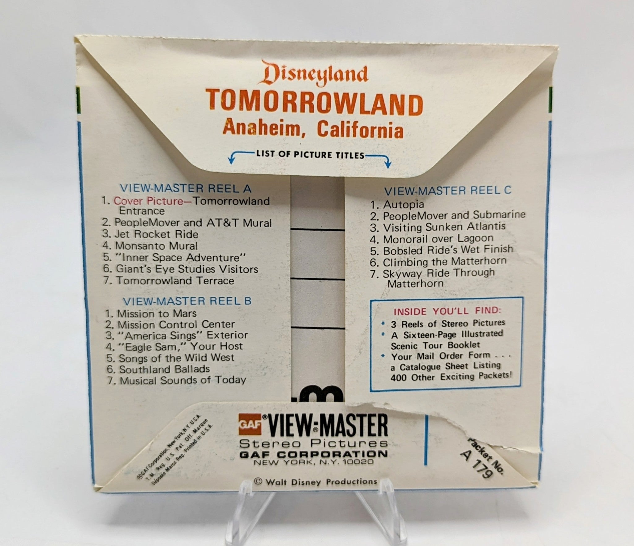 Vintage View-Master The Wonderful World Of Disneyland Tomorrowland 3 Reel Pack image 4