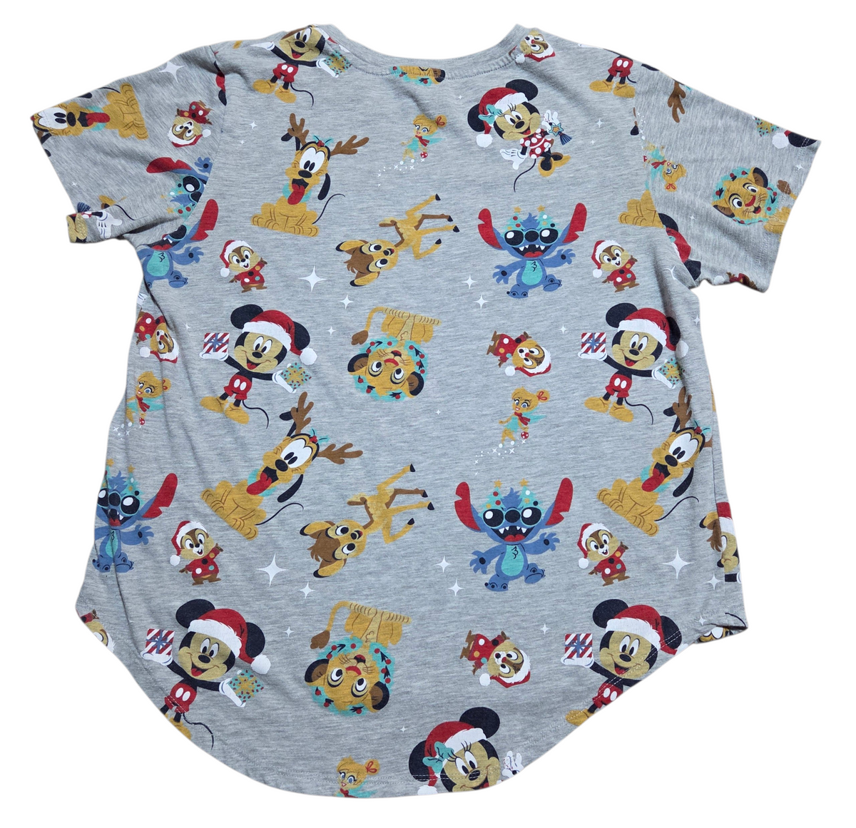 Disney 100 Christmas Character's Grey Women's T-Shirt Size XL (15-17) | image 2
