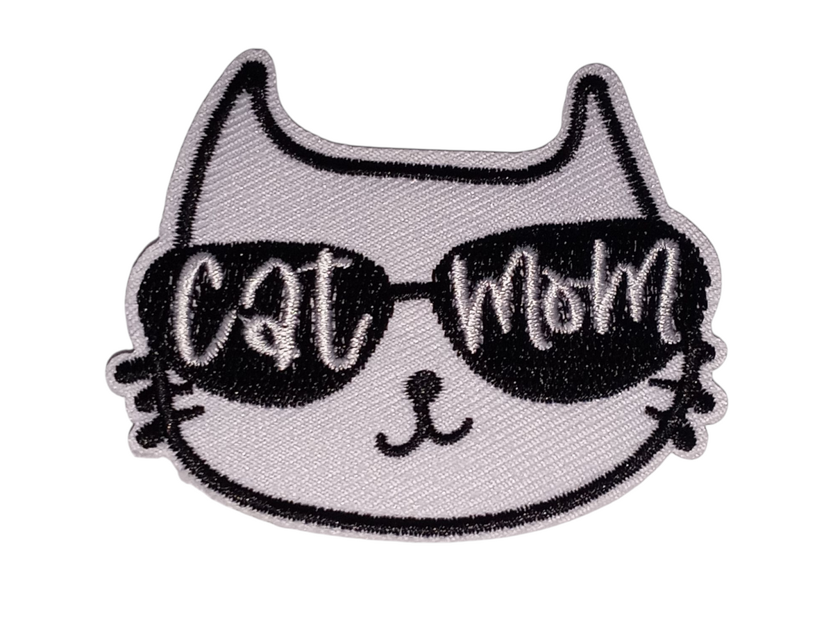 Cat With Sun Glasses Cat Mom 3" Iron On Patch